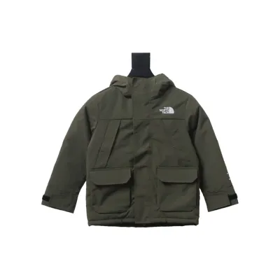 THE NORTH FACE brand logo embroidery hooded fur collar zipper down jacket for children 3 01