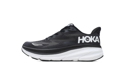 POP HOKA Clifton 9 2E Wide Black White 1132210-BWHT  01
