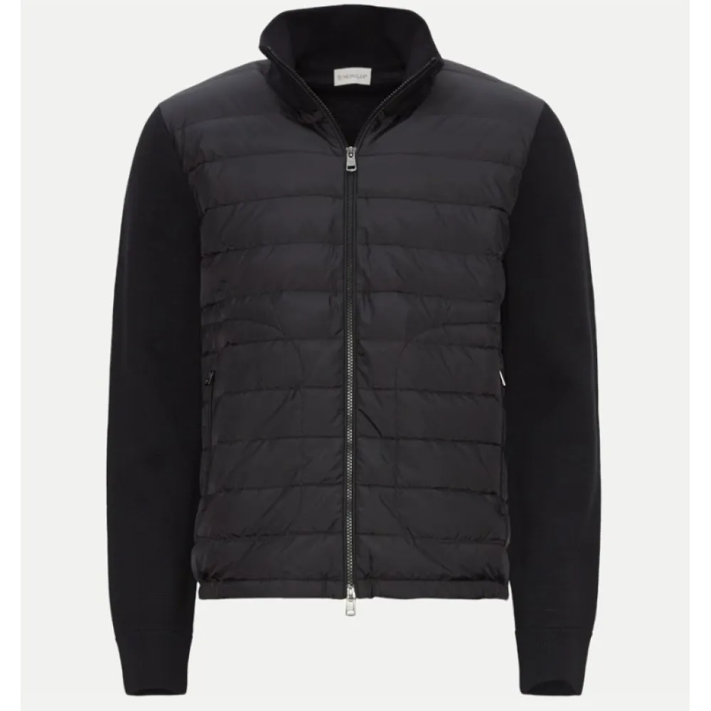 Moncler Paneled Wool Blend Down Jacket