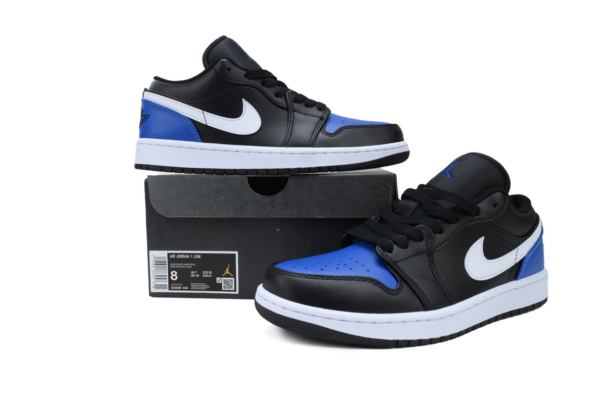 GET Air Jordan 1 Low Black Royal Toe 553558-042 