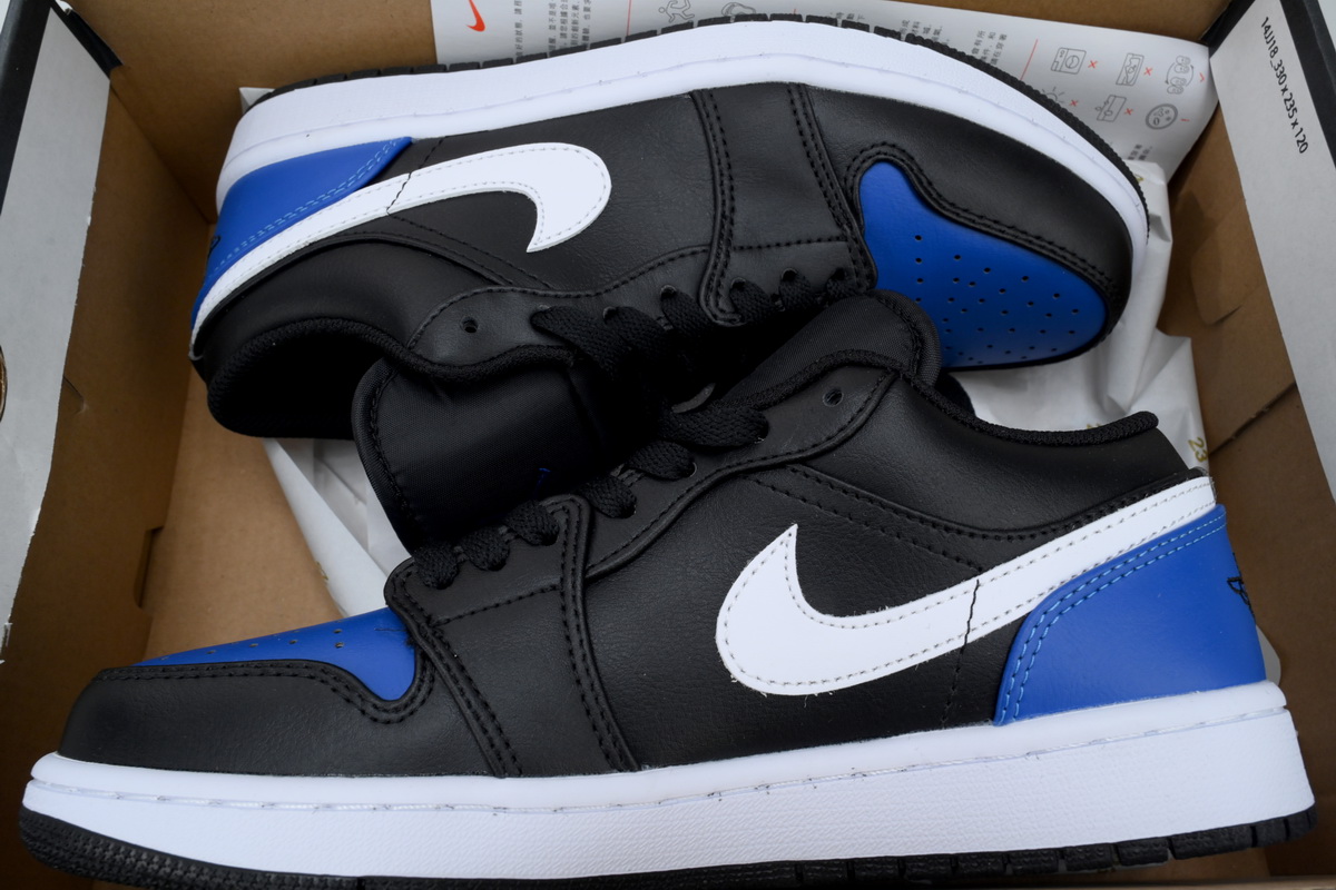 GET Air Jordan 1 Low Black Royal Toe 553558-042 