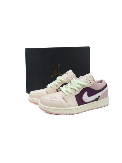 POP Air Jordan 1 Low SE GS Fur Swoosh FZ3928-200  02