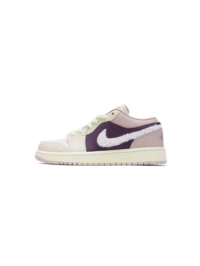 POP Air Jordan 1 Low SE GS Fur Swoosh FZ3928-200  01