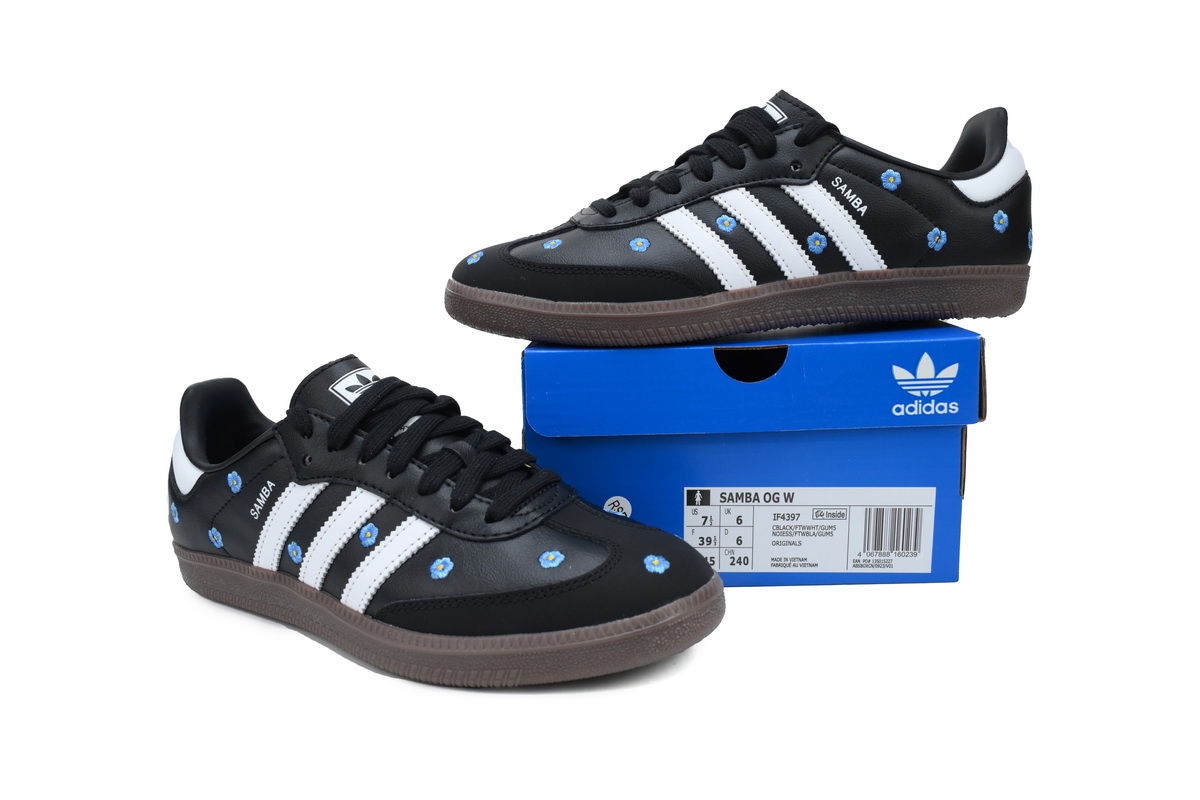 POP Samba OG Black Floral Embroidery IF4397 