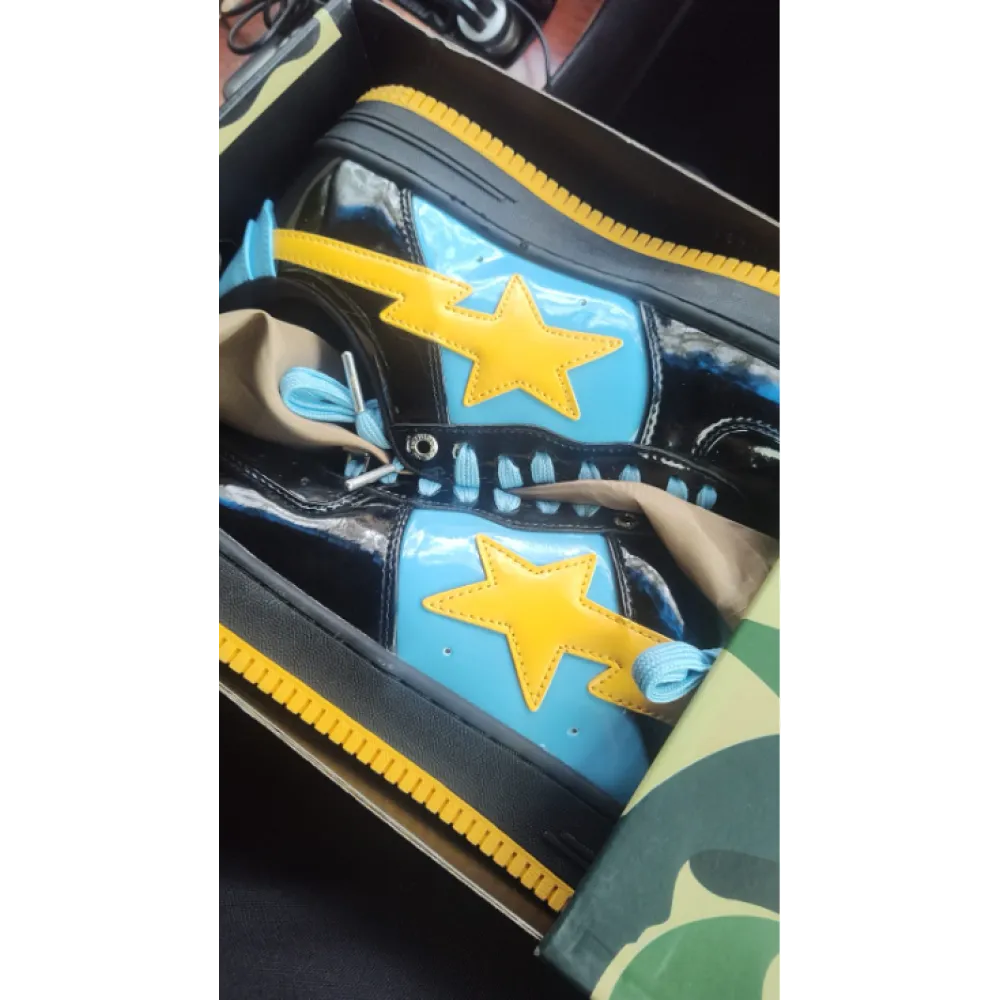 Special Sale A Bathing Ape Bape Sta Low Black, Blue, And Yellow 1H20 191 046
