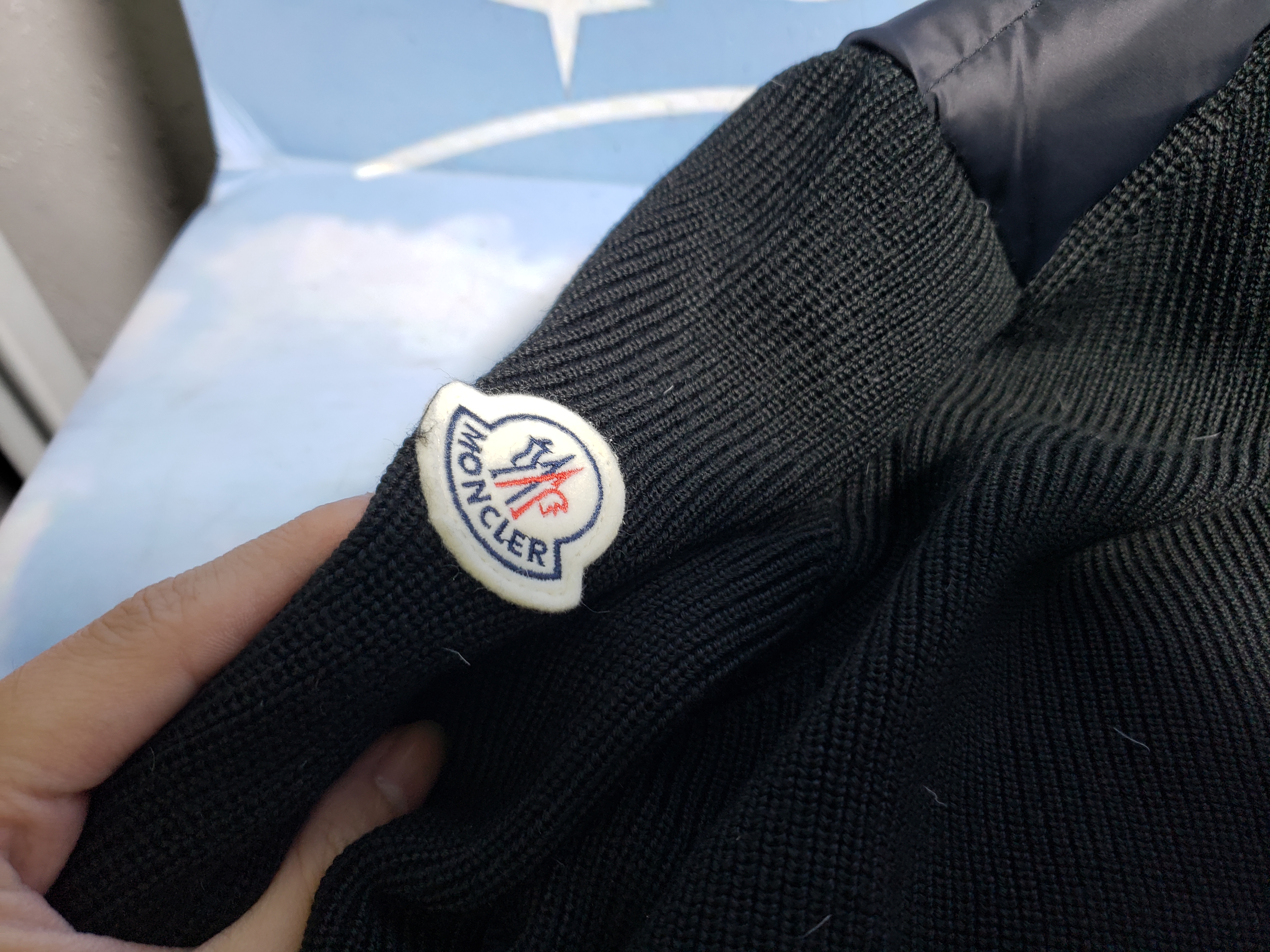 Moncler Paneled Wool Blend Down Jacket