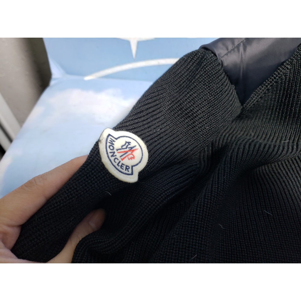 Moncler Paneled Wool Blend Down Jacket
