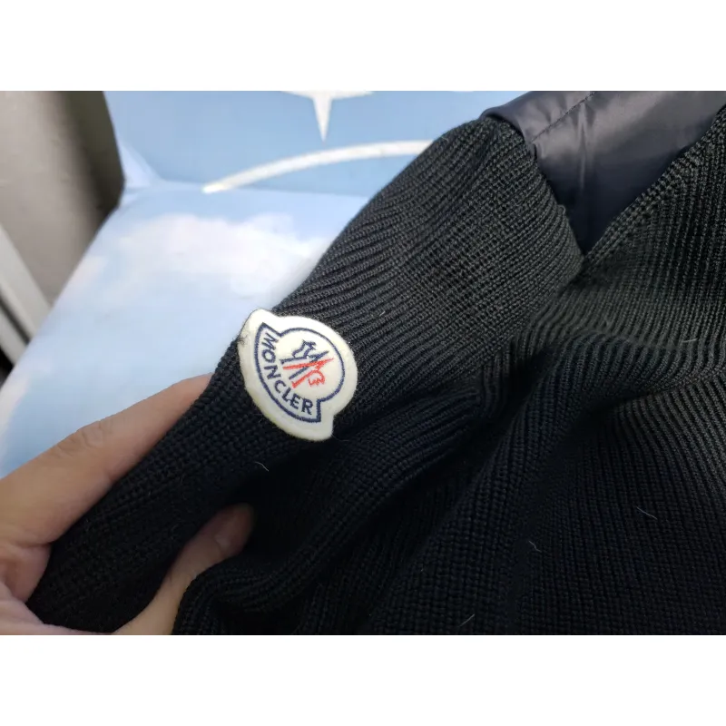 Moncler Paneled Wool Blend Down Jacket