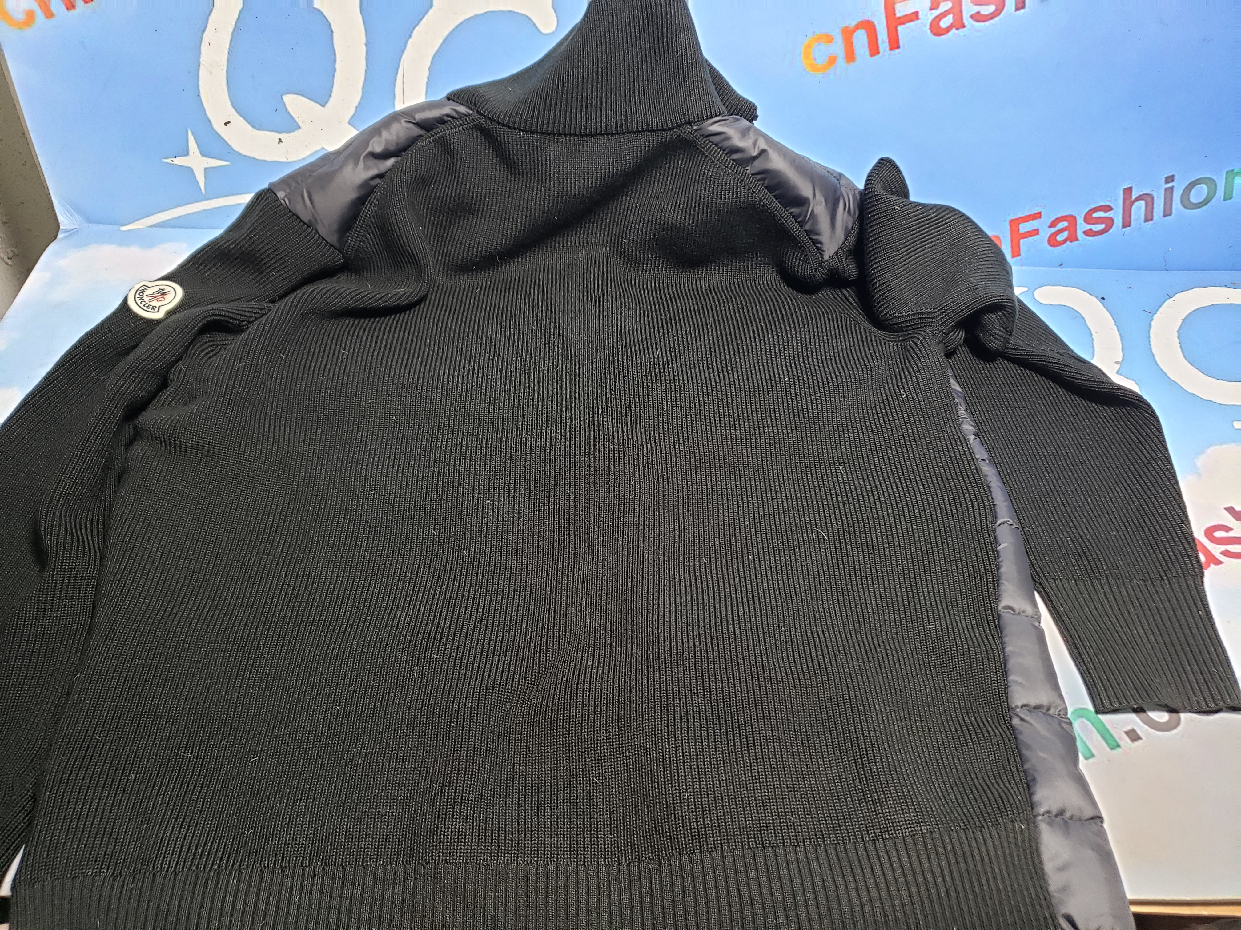 Moncler Paneled Wool Blend Down Jacket