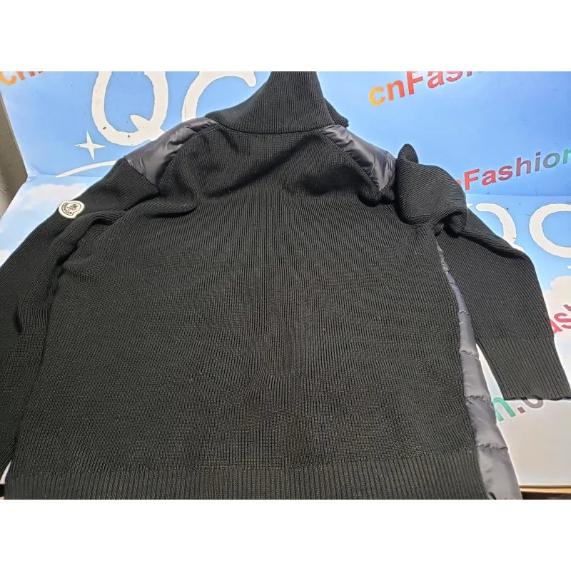 Moncler Paneled Wool Blend Down Jacket