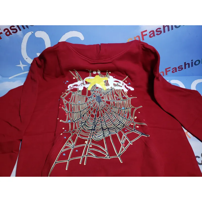 SP5DER Logo Maroon Hoodie