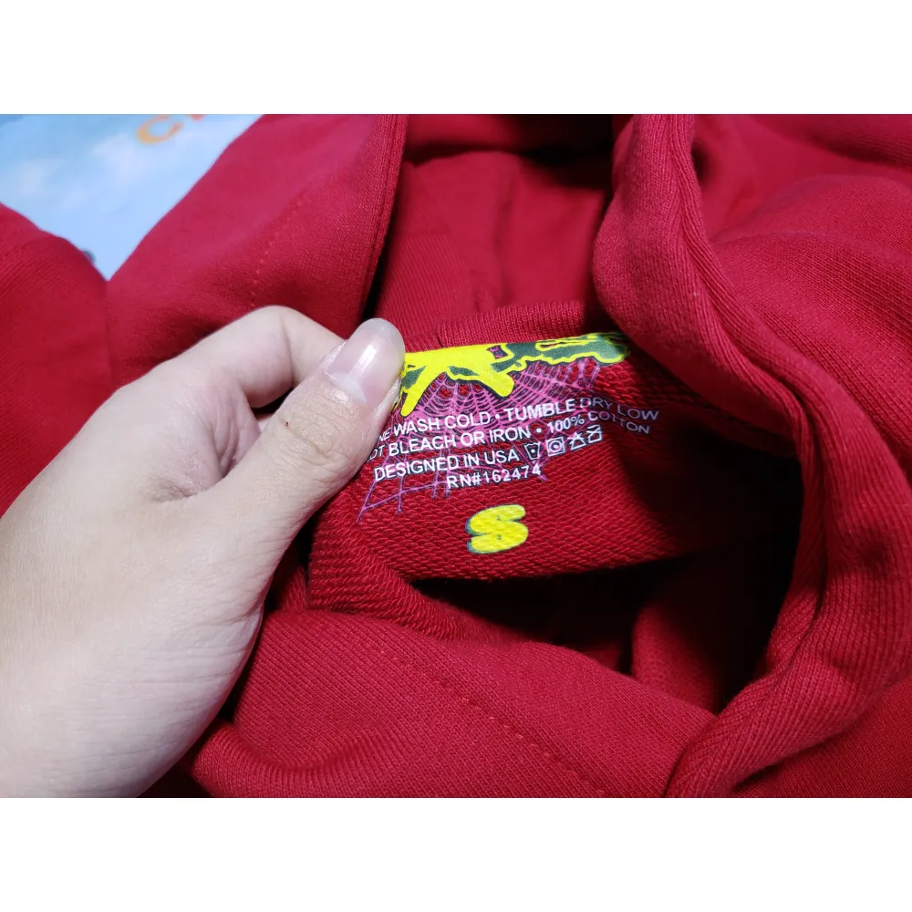 SP5DER Logo Maroon Hoodie