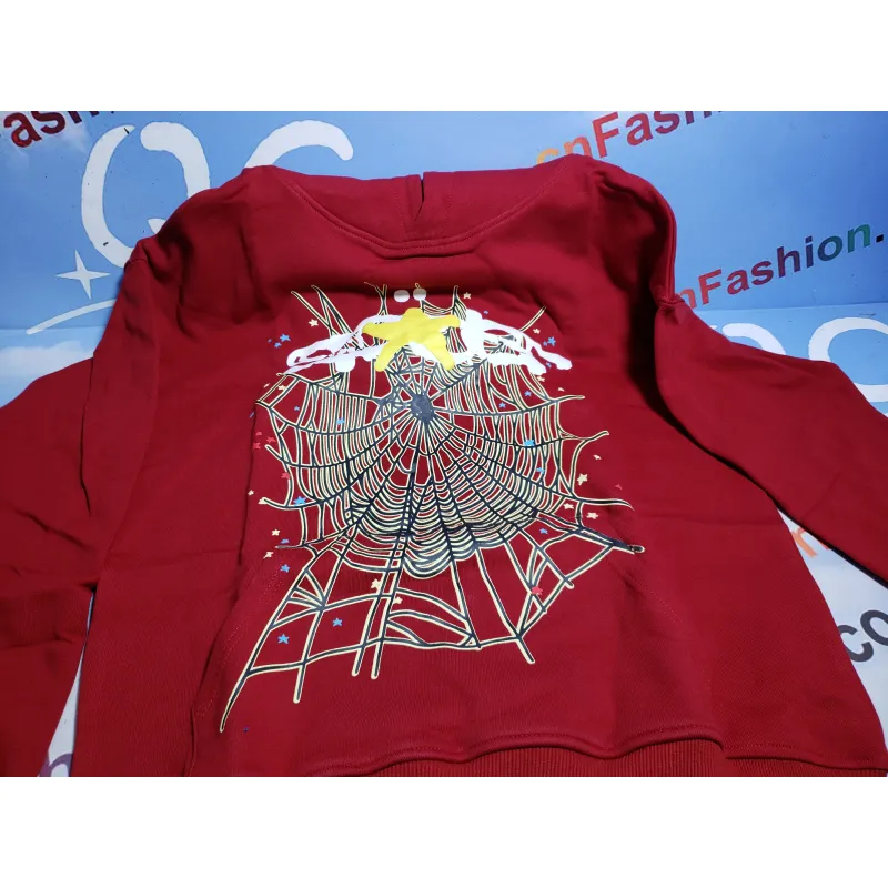 SP5DER Logo Maroon Hoodie
