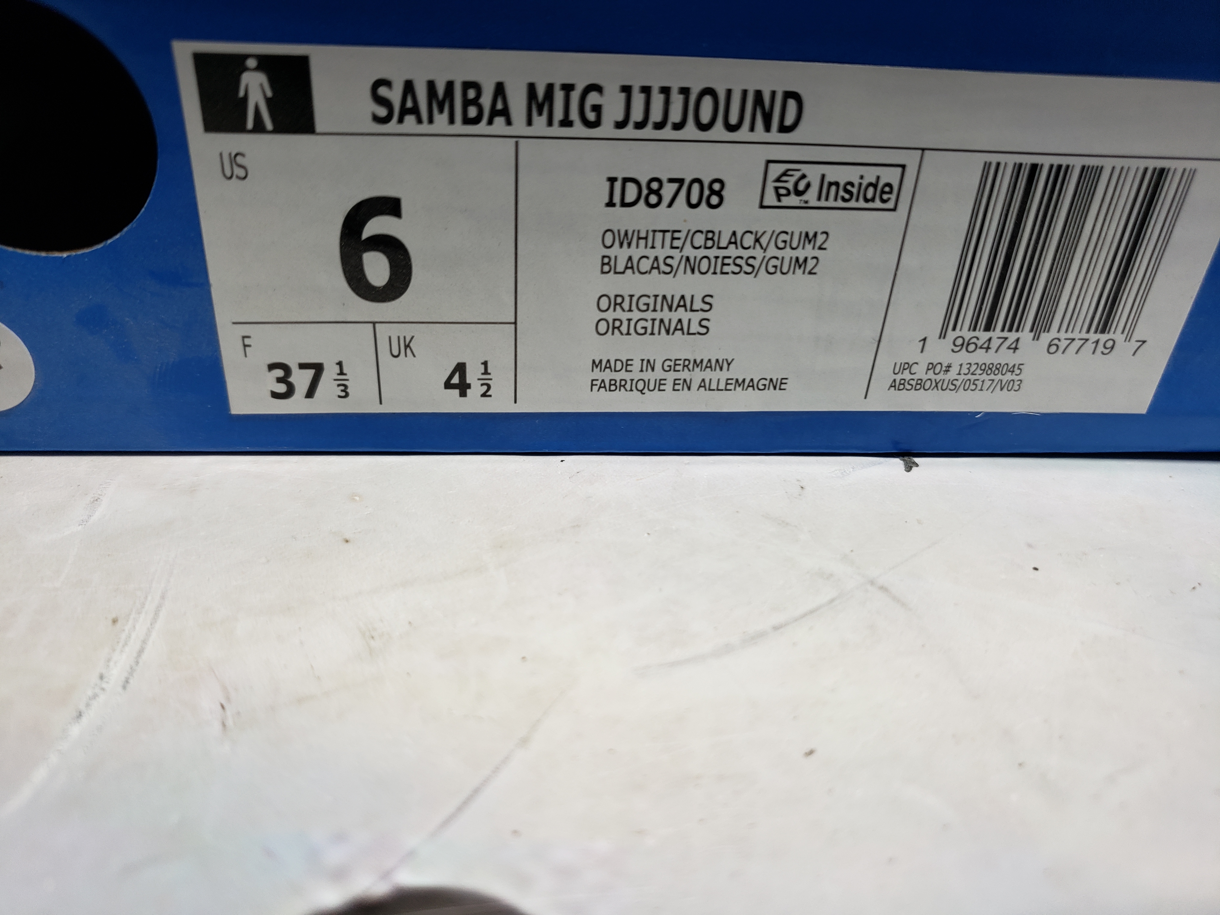OG JJJJound x Originals Samba OG White  ID8708