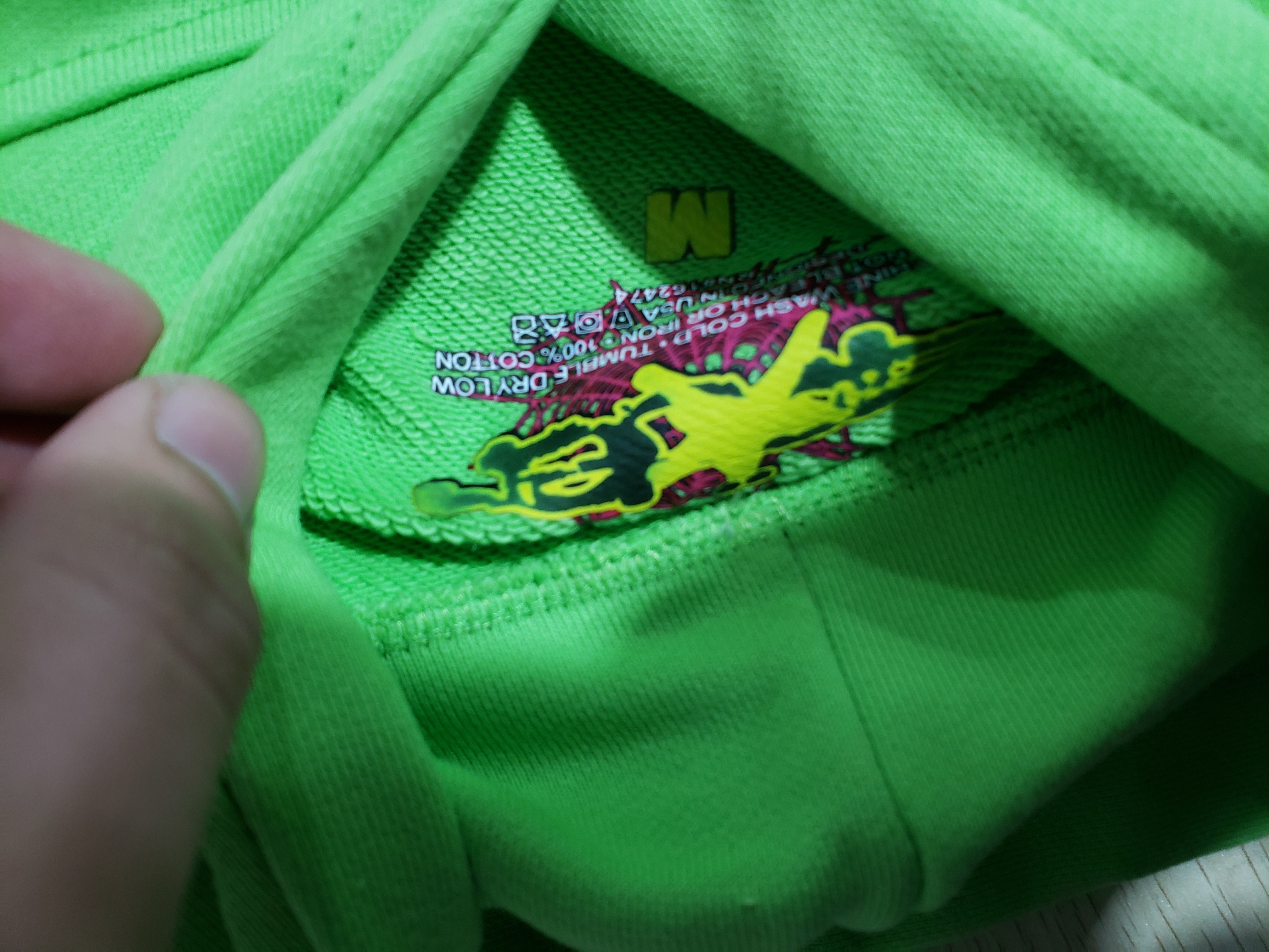 SP5DER Web Hoodie Slime Green