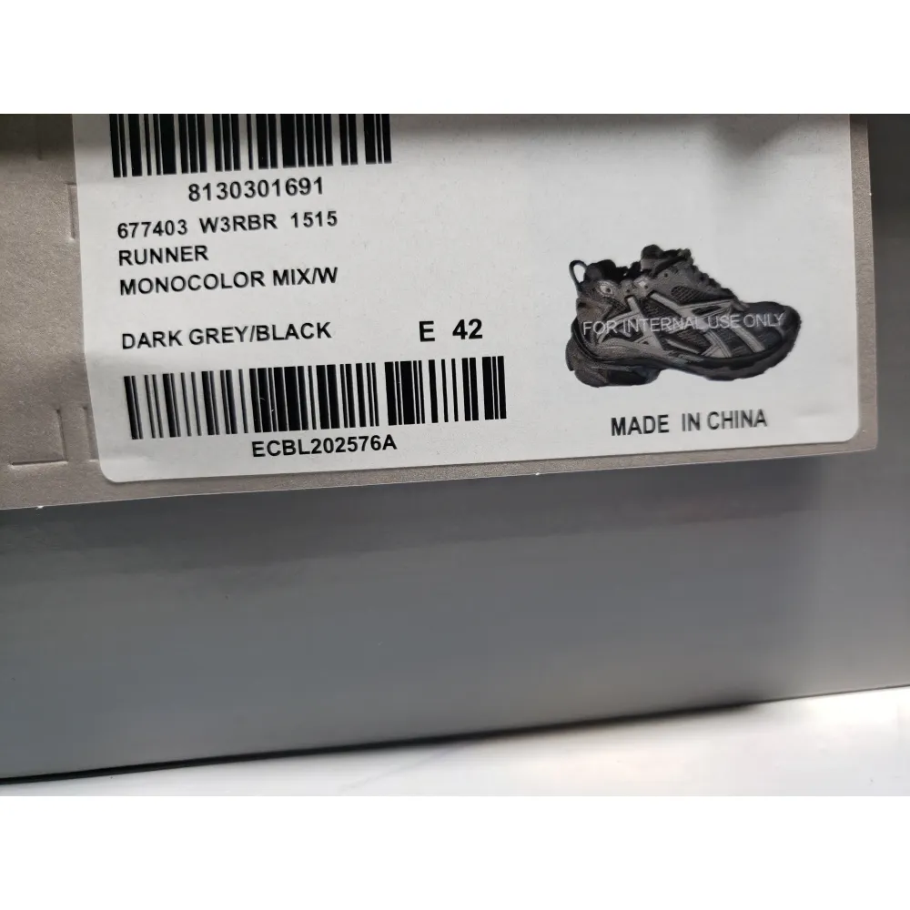 PKGoden Balenciaga 7th Runner All Black Gray 677402 W3RB2 1515