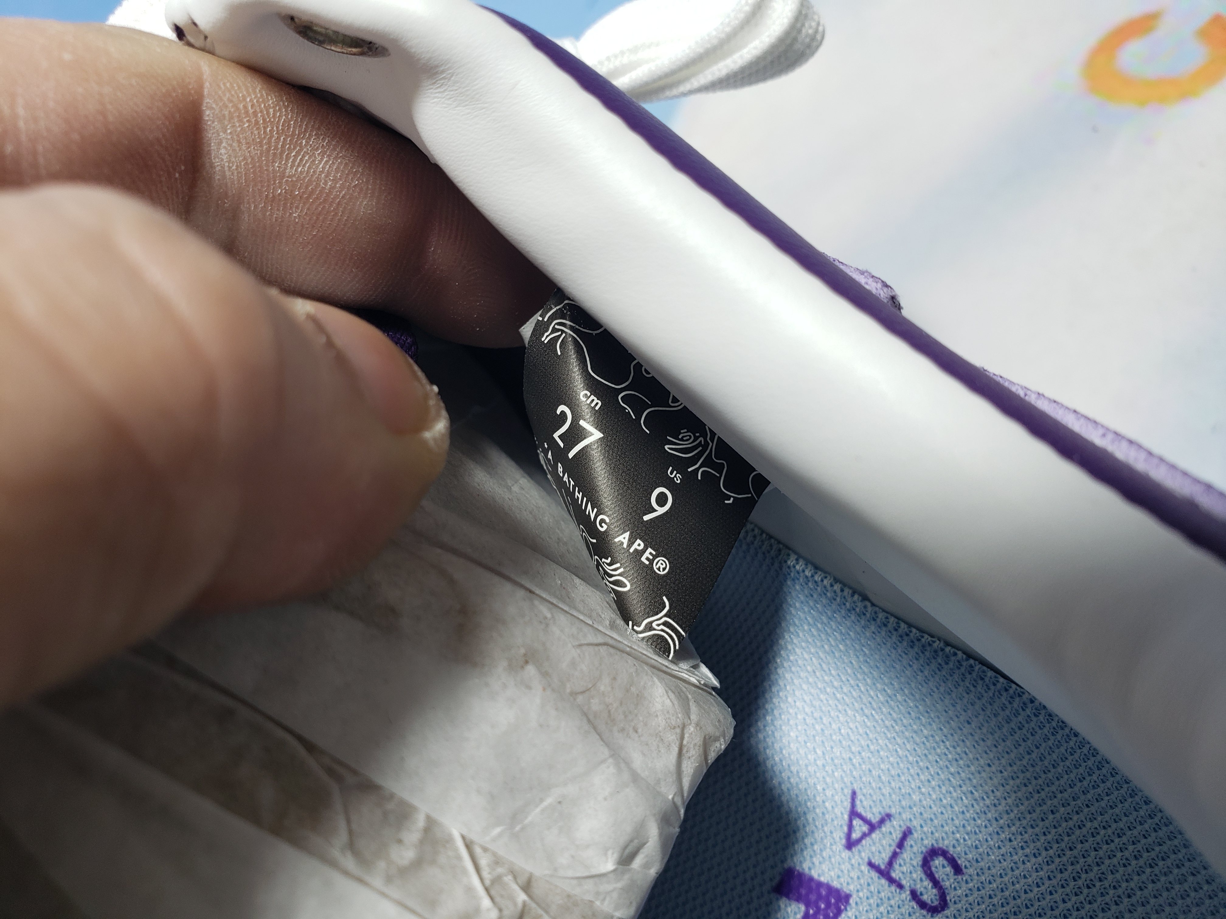 BMLin A Bathing Ape Bape Sta Low White Purple,1170-0191-007