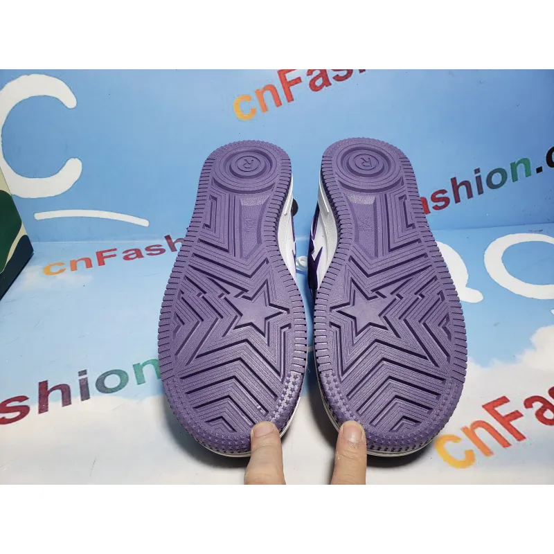 BMLin A Bathing Ape Bape Sta Low White Purple,1170-0191-007