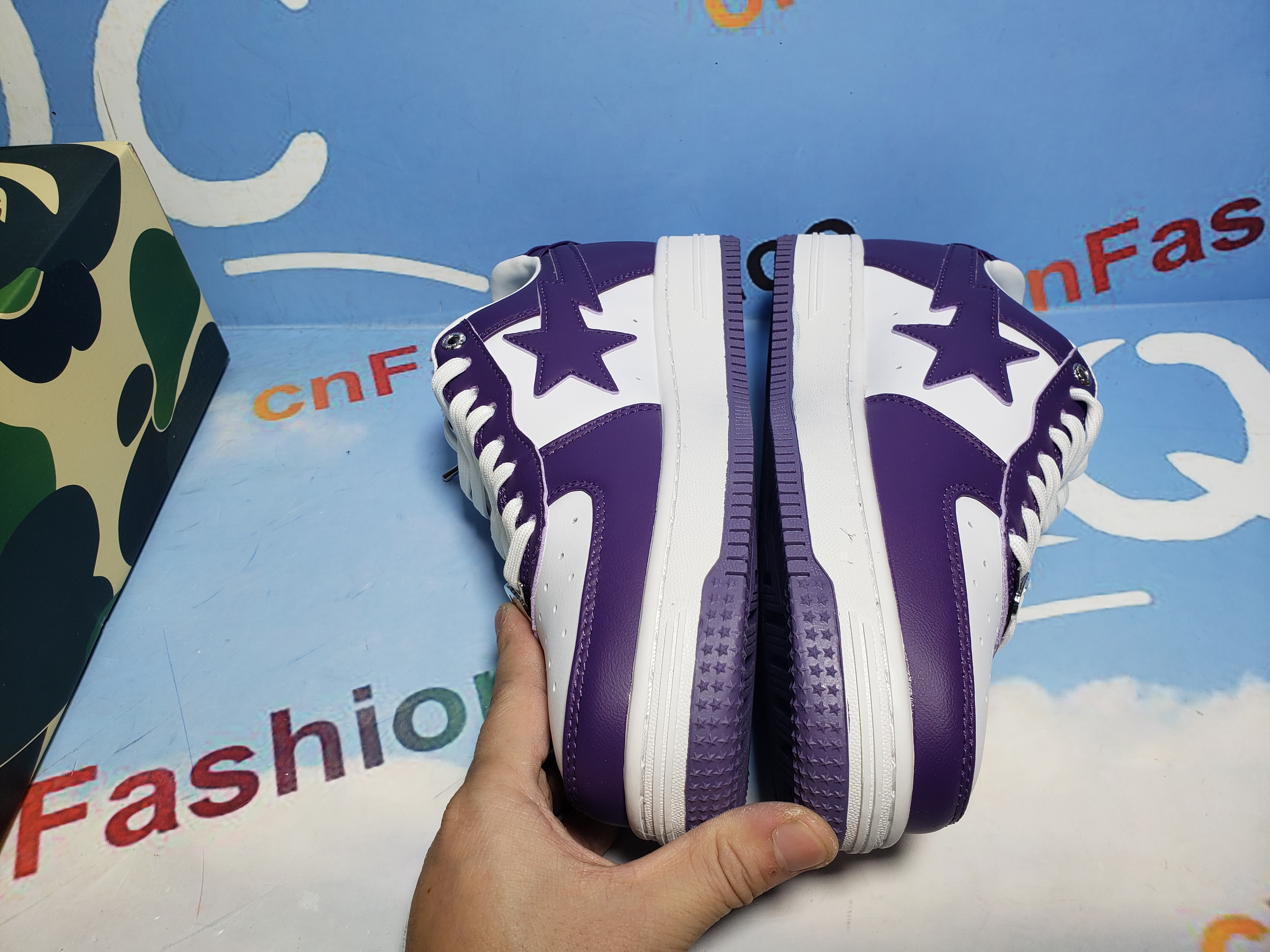 BMLin A Bathing Ape Bape Sta Low White Purple,1170-0191-007