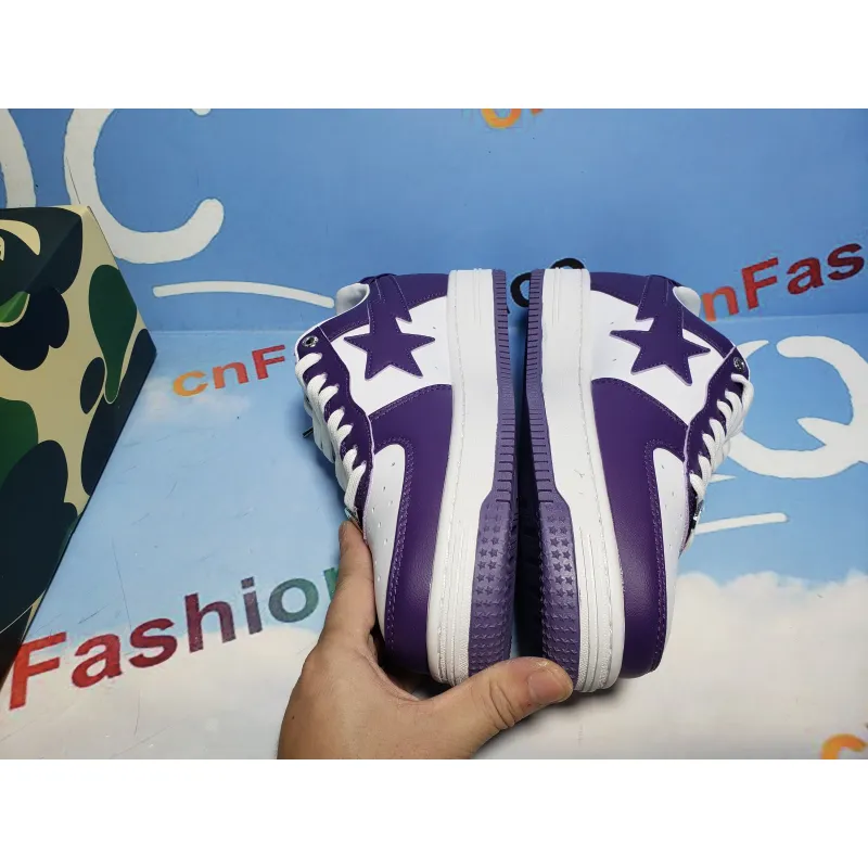 BMLin A Bathing Ape Bape Sta Low White Purple,1170-0191-007
