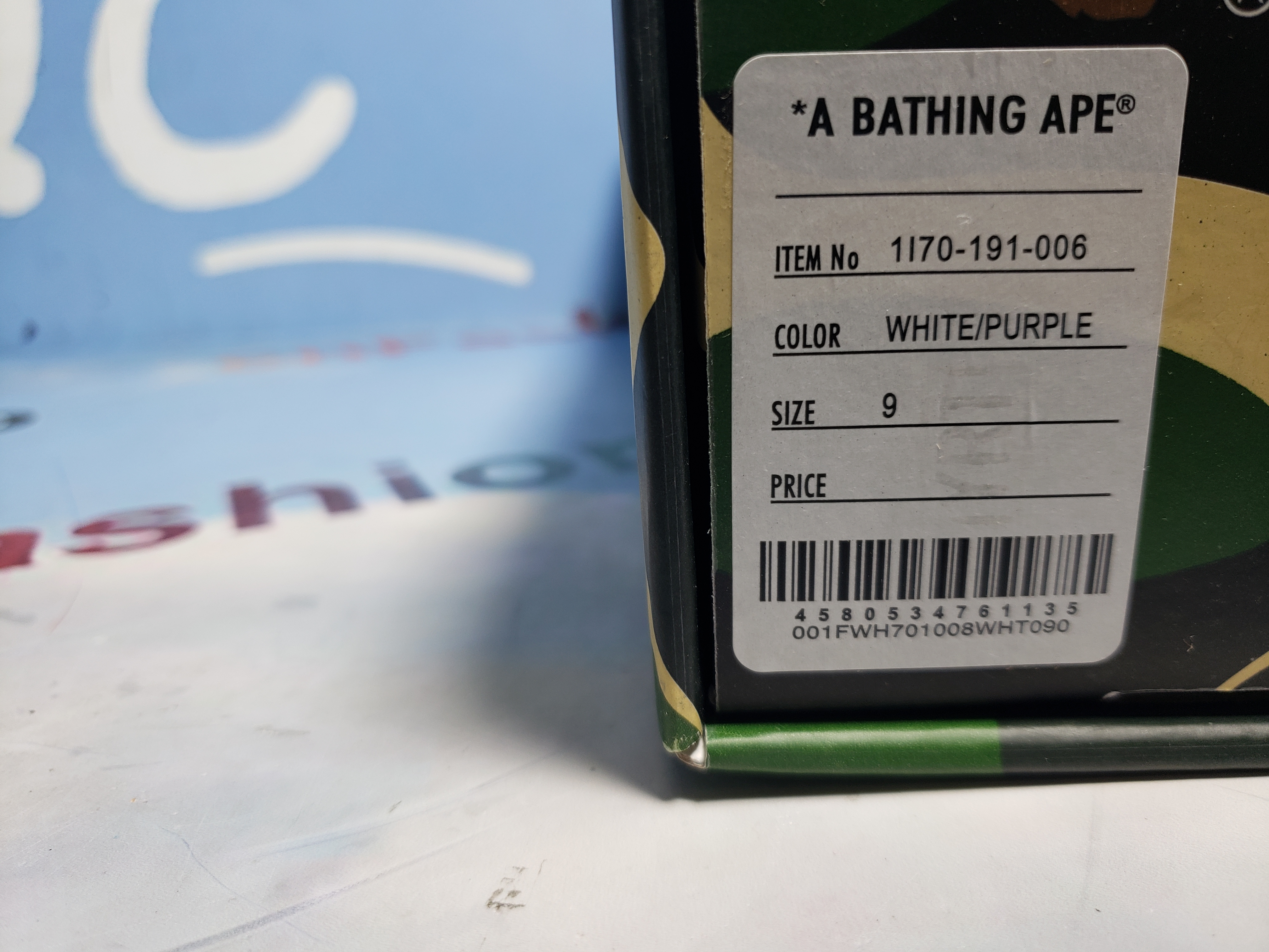 BMLin A Bathing Ape Bape Sta Low White Purple,1170-0191-007