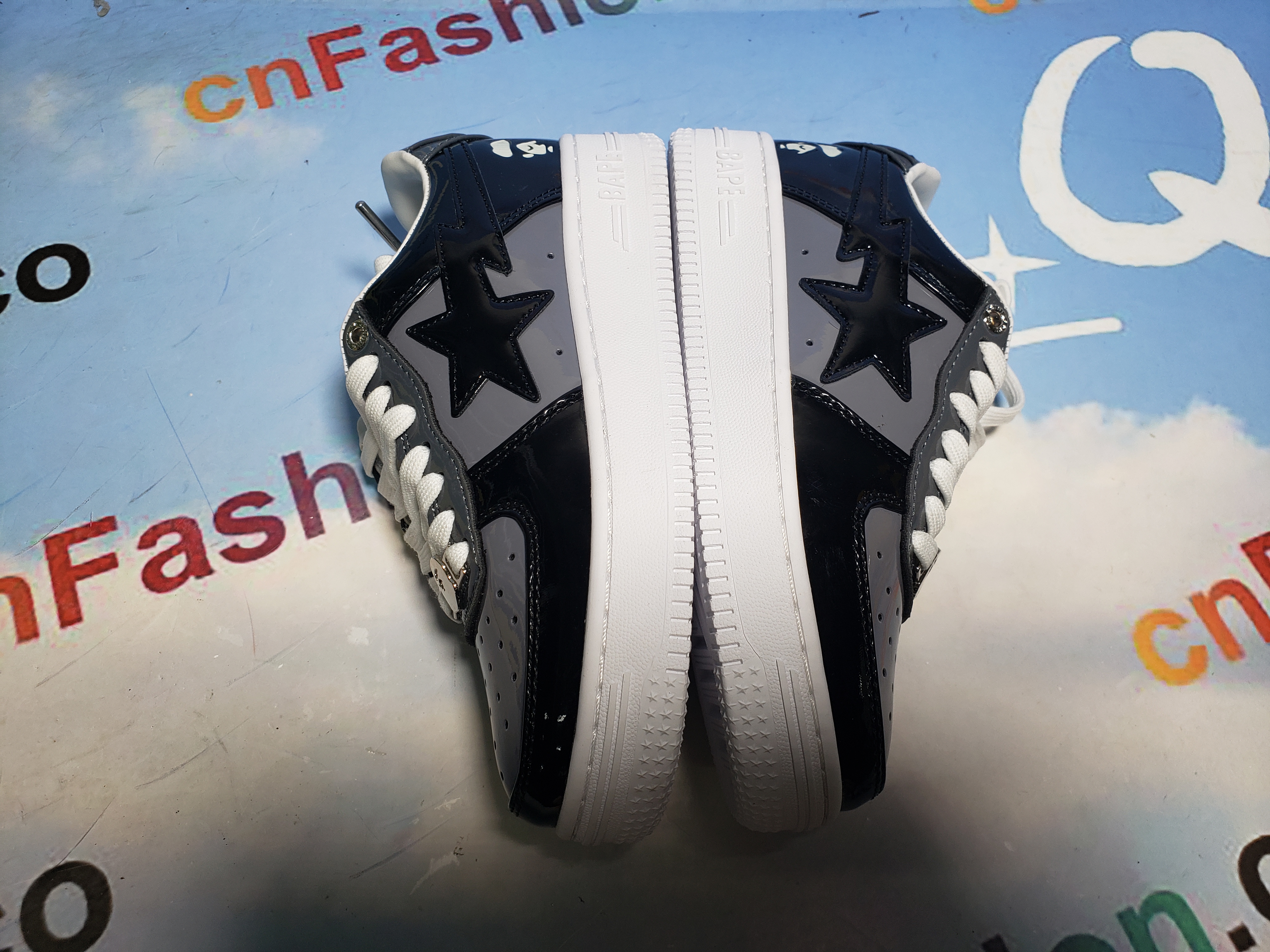 Special Sale A Bathing Ape Bape Sta Low Black Grey Baolan 1H20 191 046