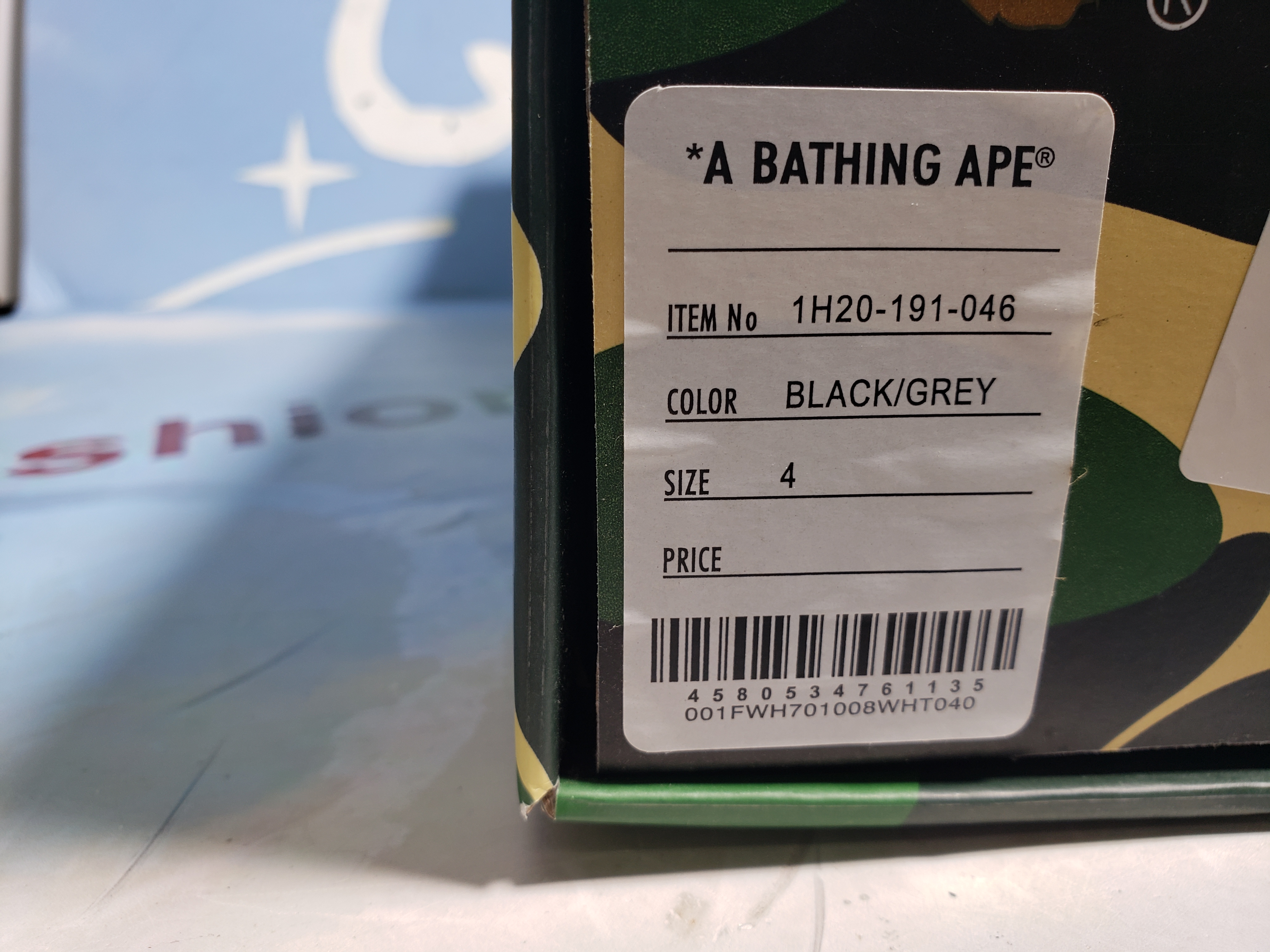 Special Sale A Bathing Ape Bape Sta Low Black Grey Baolan 1H20 191 046