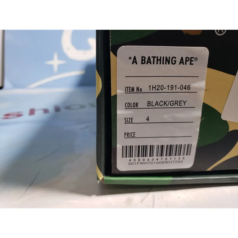 Special Sale A Bathing Ape Bape Sta Low Black Grey Baolan 1H20 191 046