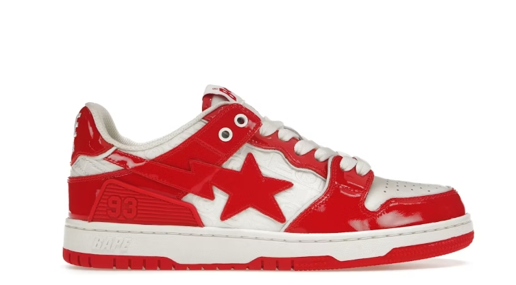 OG A Bathing Ape Bape SK8 Sta Red White