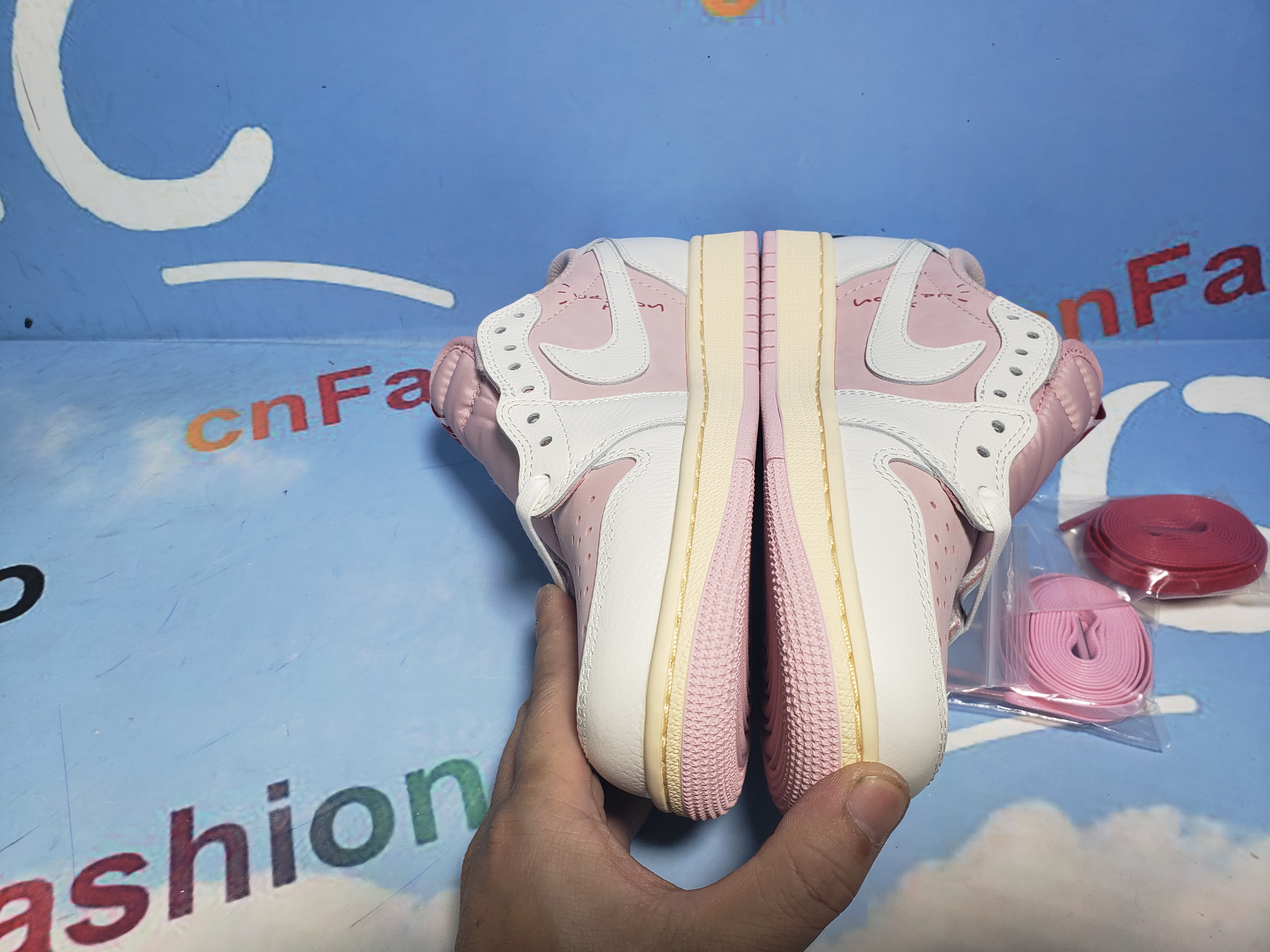 PKGoden Jordan 1 Low Travis Scott White Pink,DM7866-600