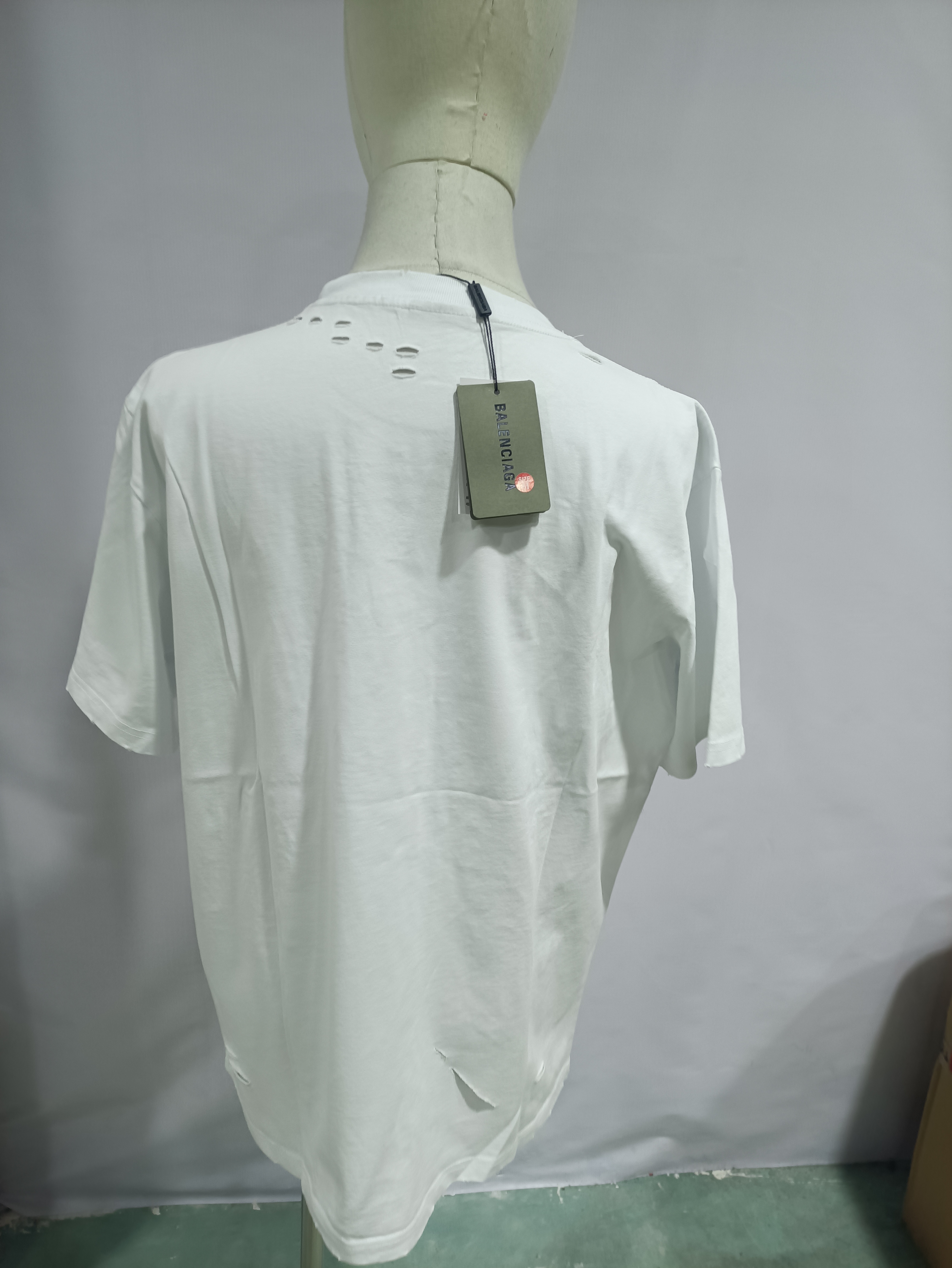 Balenciaga Distressed Damaged T-Shirts White