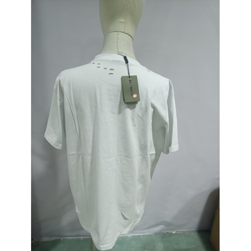 Balenciaga Distressed Damaged T-Shirts White