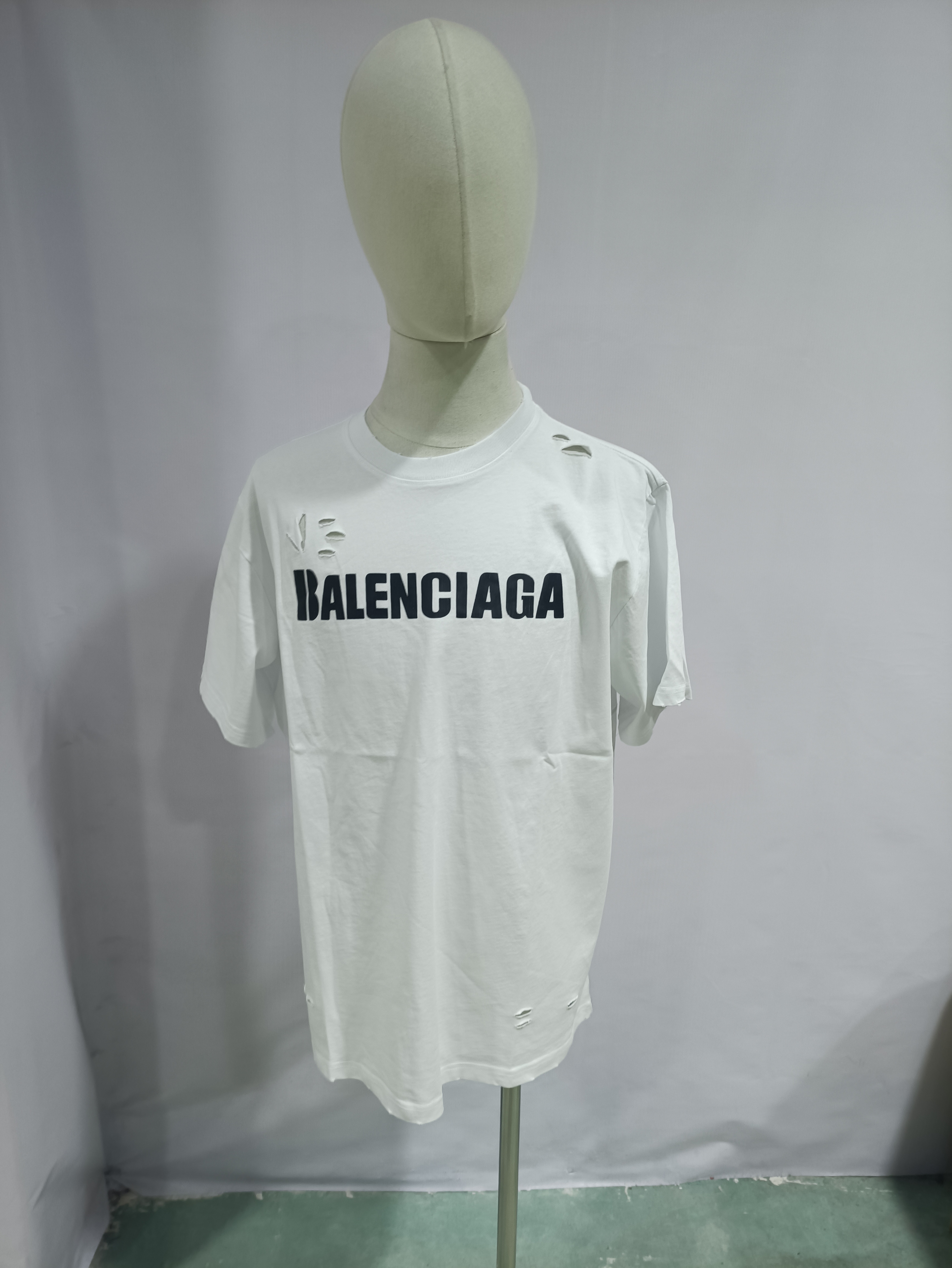 Balenciaga Distressed Damaged T-Shirts White