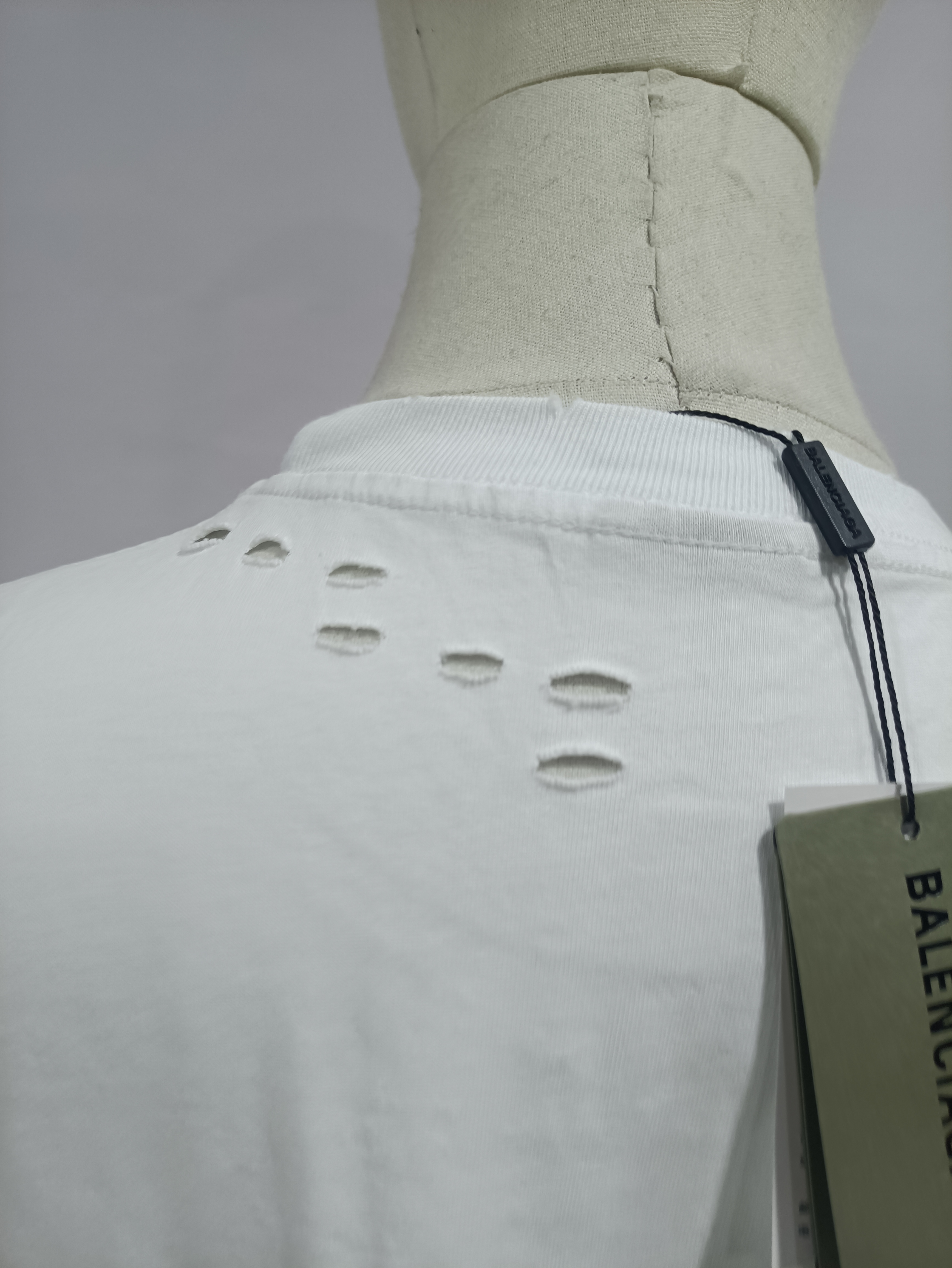 Balenciaga Distressed Damaged T-Shirts White