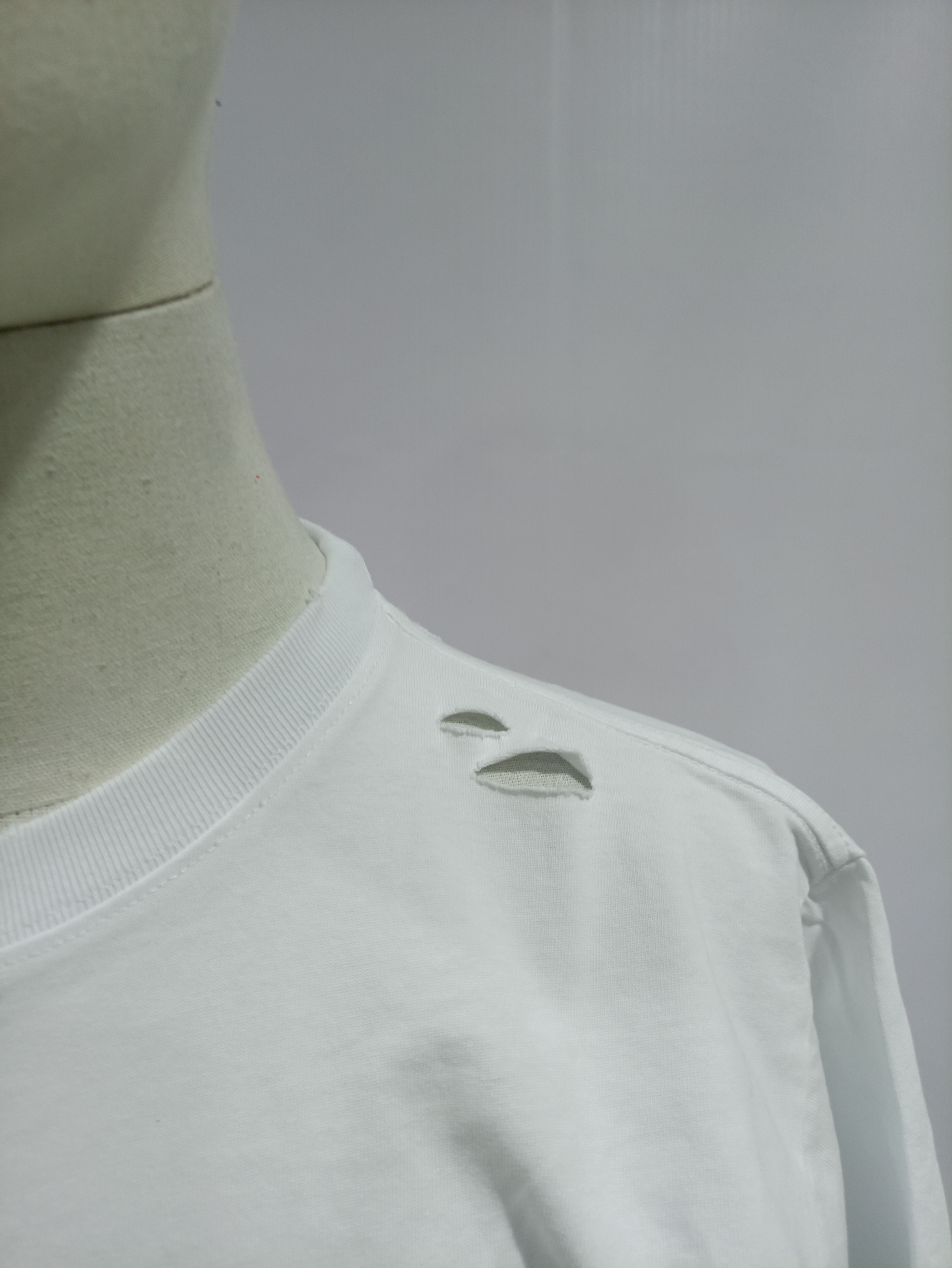 Balenciaga Distressed Damaged T-Shirts White