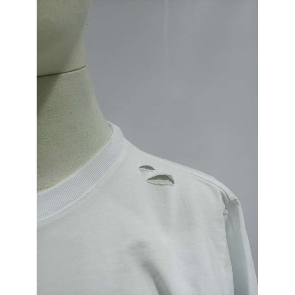 Balenciaga Distressed Damaged T-Shirts White