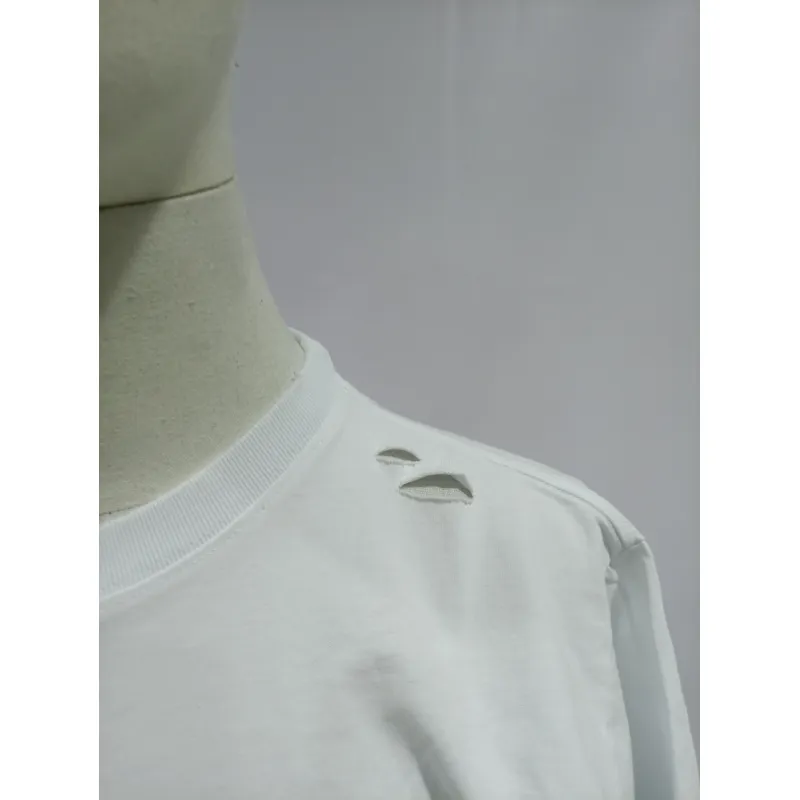 Balenciaga Distressed Damaged T-Shirts White