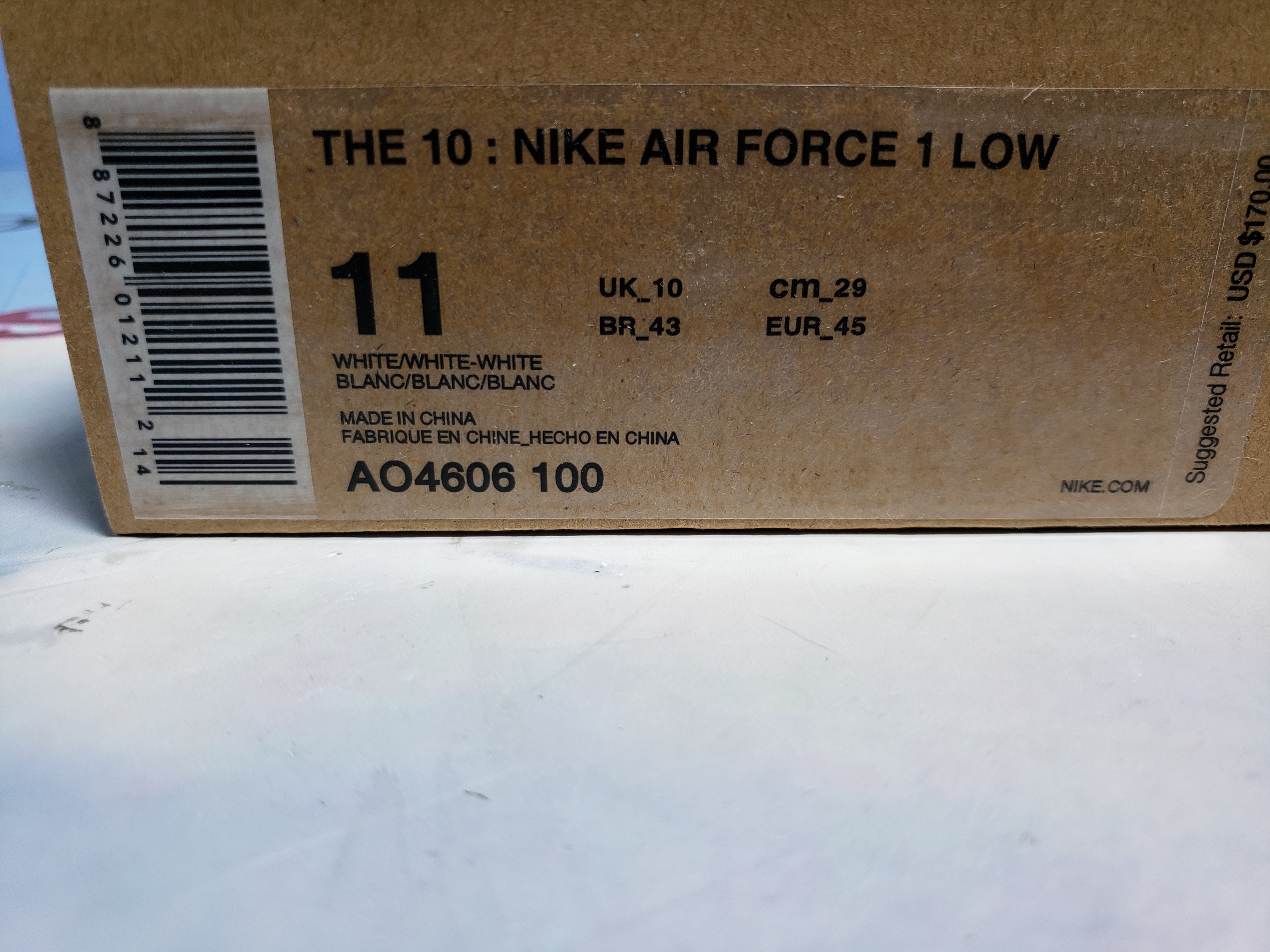 PKGoden Air Force 1 Low Off-White White