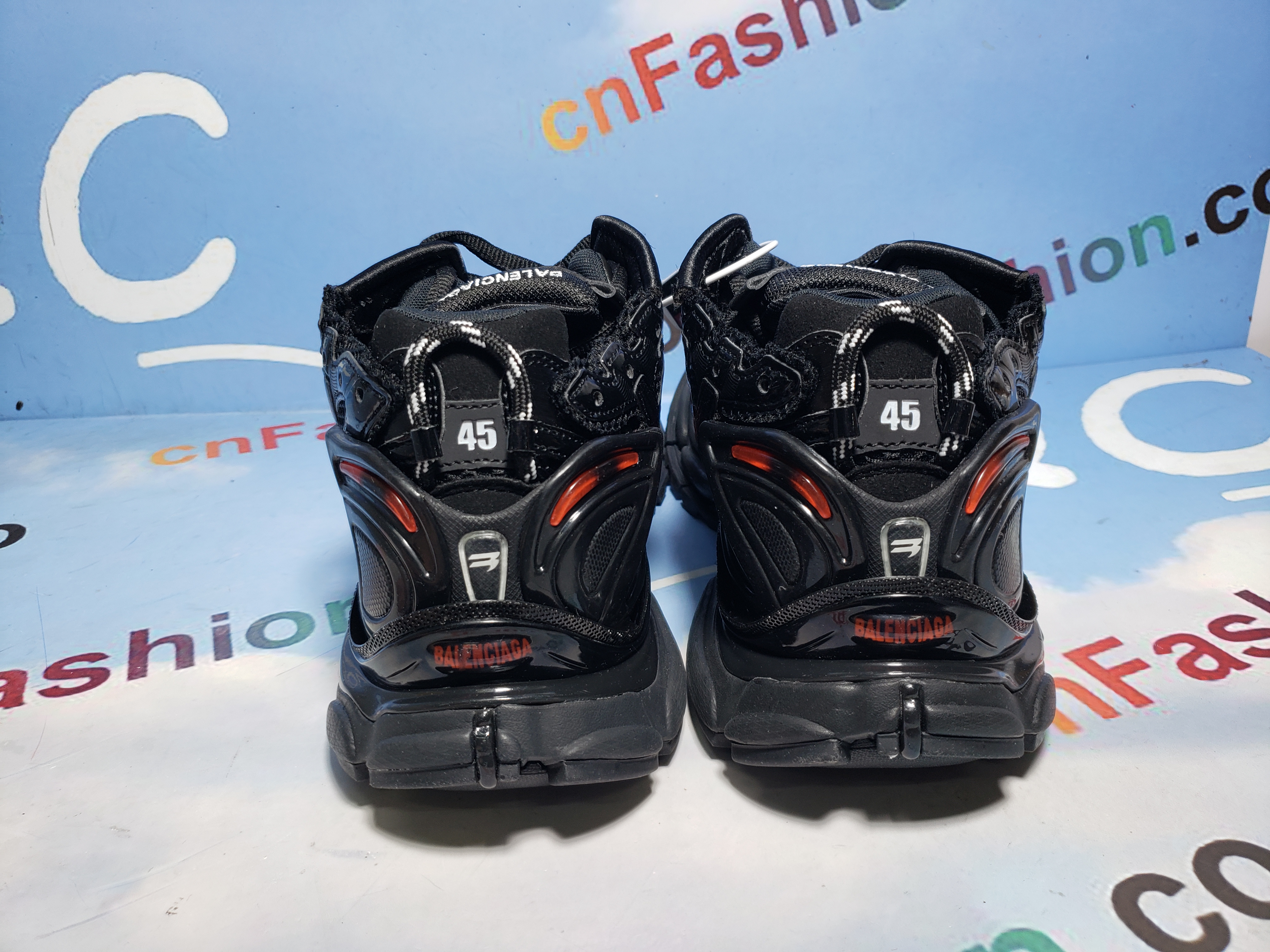 PKGoden Balenciaga 7th Runner Black And Red Characters 677402 W3RB1 0102