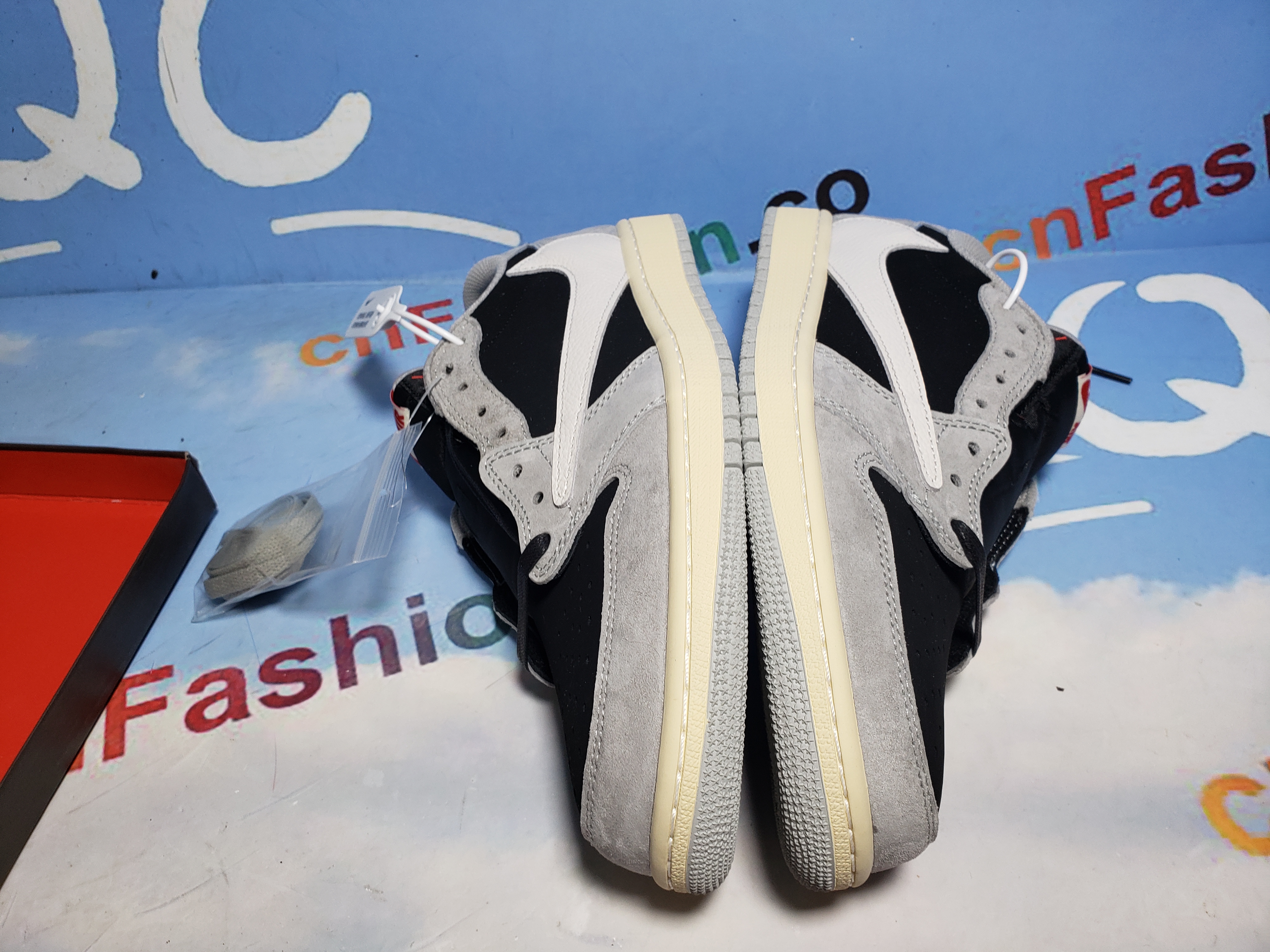 PKGoden Jordan 1 x Travis Scott Low White Grey Low Gang,DM7866-010