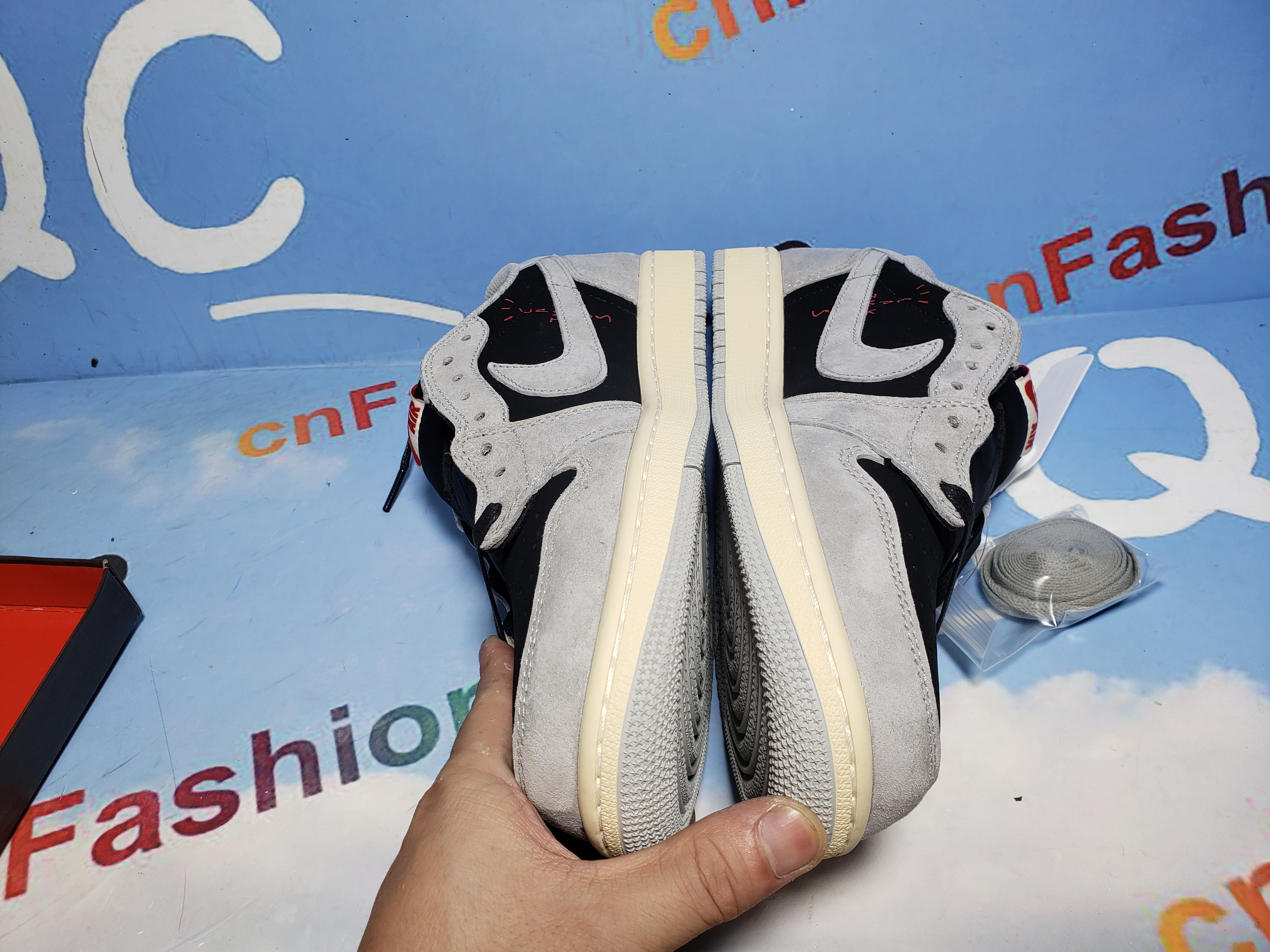 PKGoden Jordan 1 x Travis Scott Low White Grey Low Gang,DM7866-010