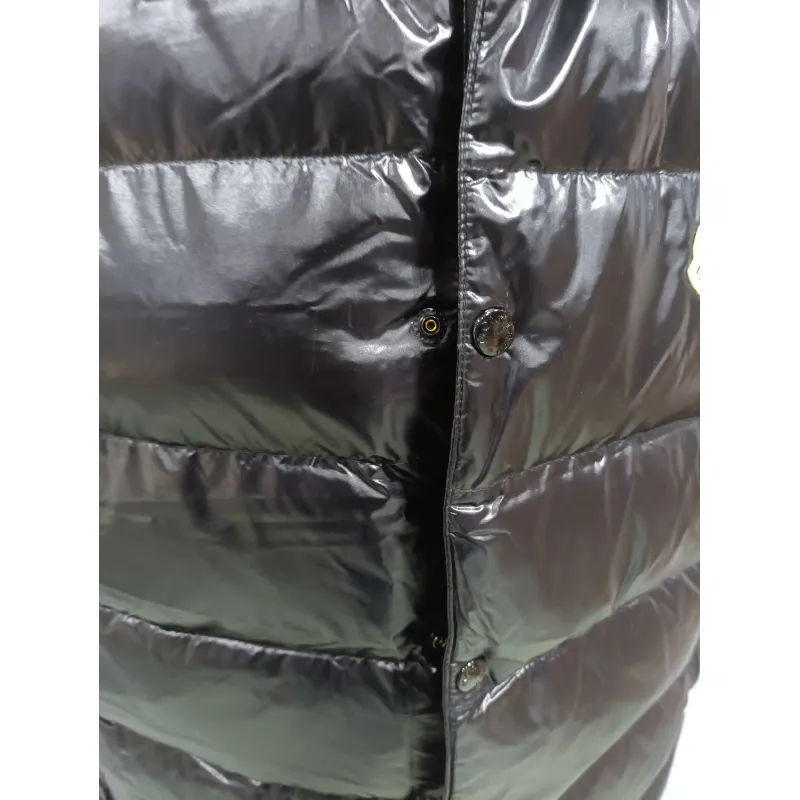 Moncler black flocking label top stand collar Vest Down Jacket