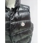 Moncler black flocking label top stand collar Vest Down Jacket