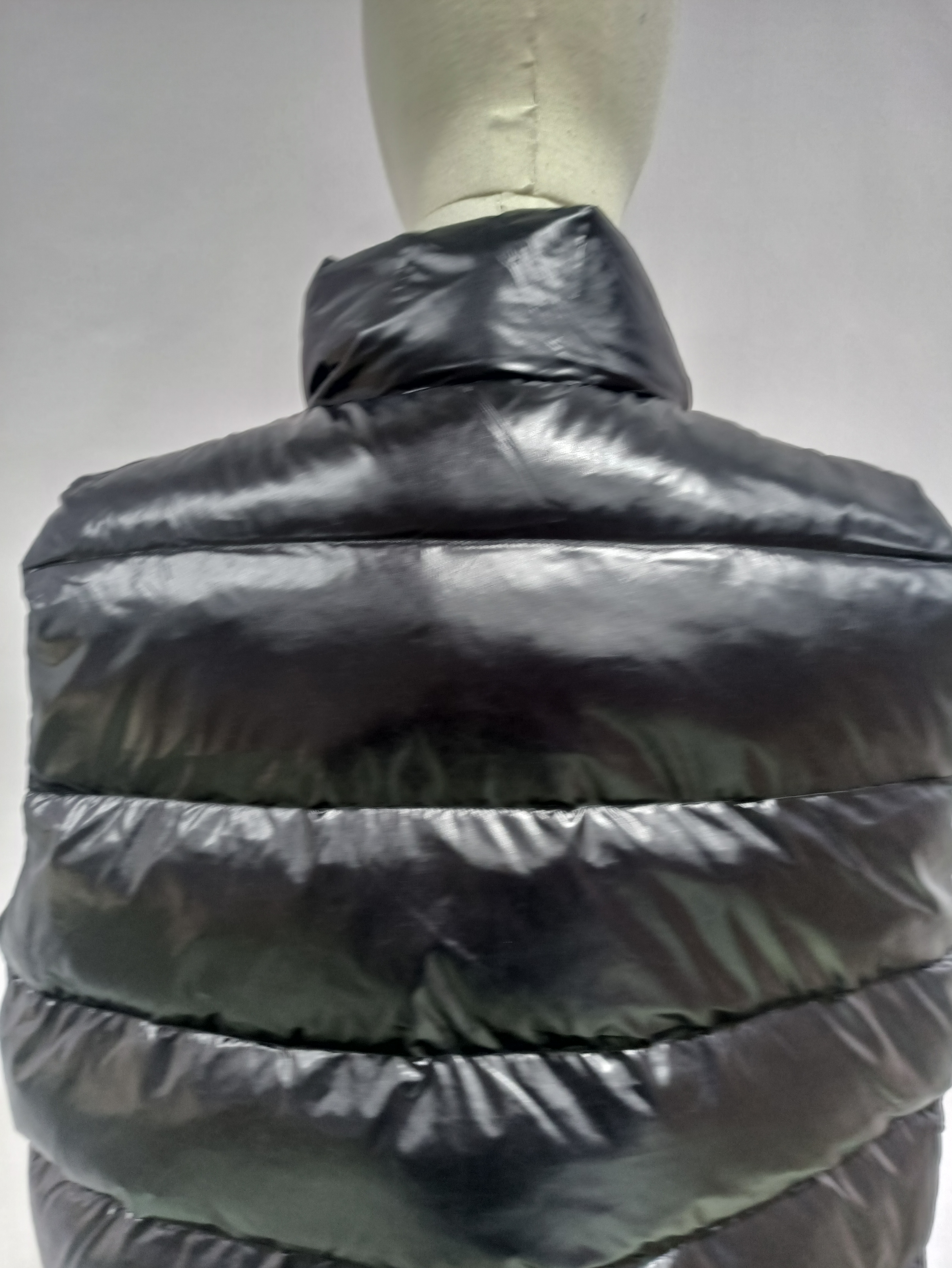 Moncler black flocking label top stand collar Vest Down Jacket