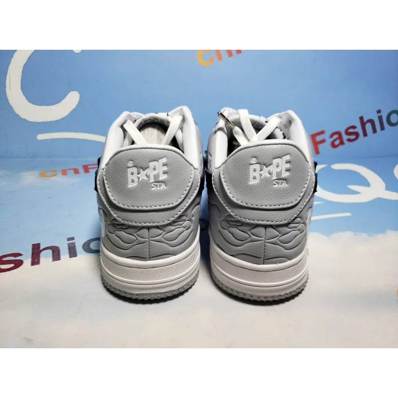 BMLin A Bathing Ape Bape Sta Low White Grey 1H70-191-002