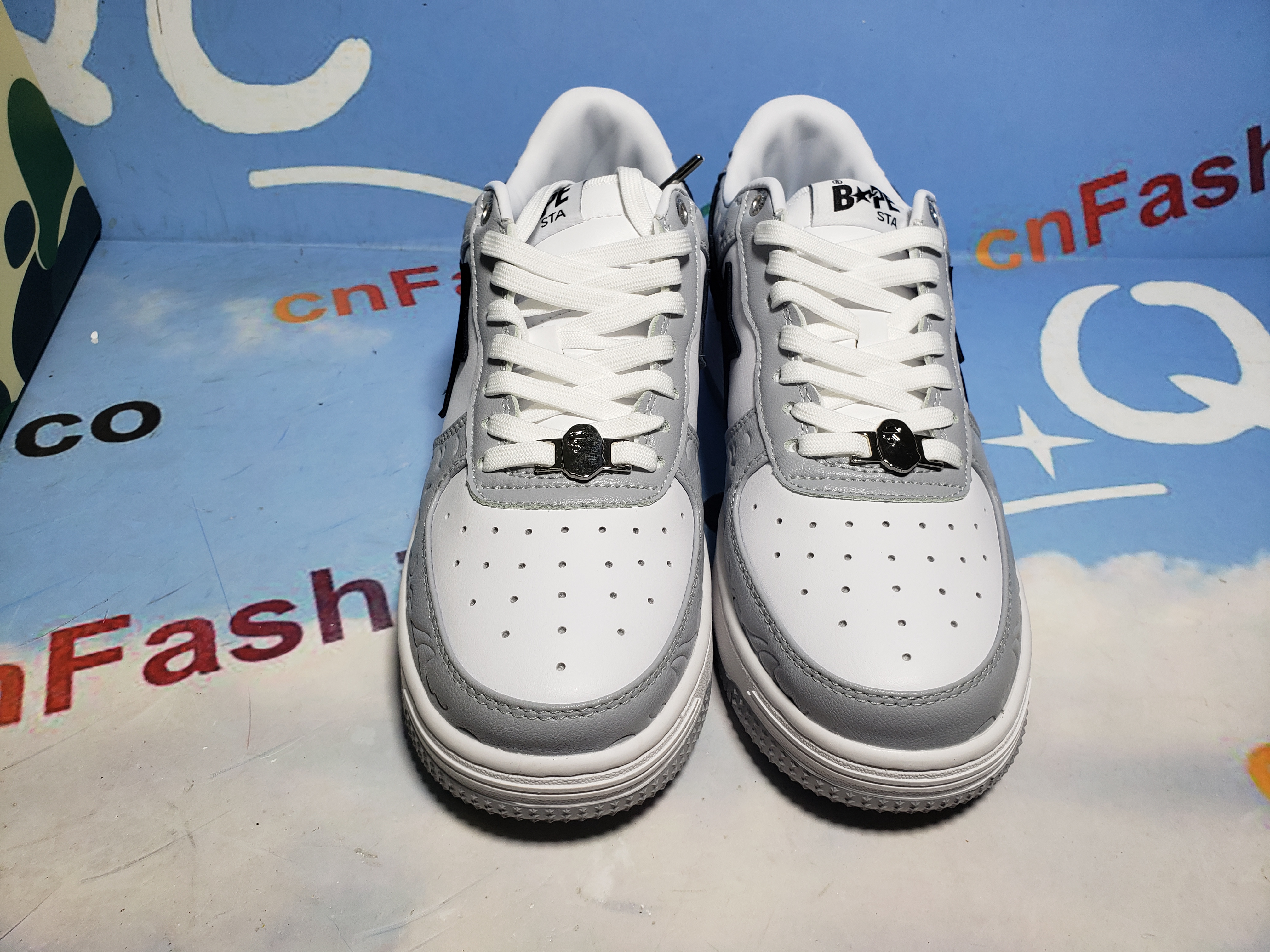 BMLin A Bathing Ape Bape Sta Low White Grey 1H70-191-002