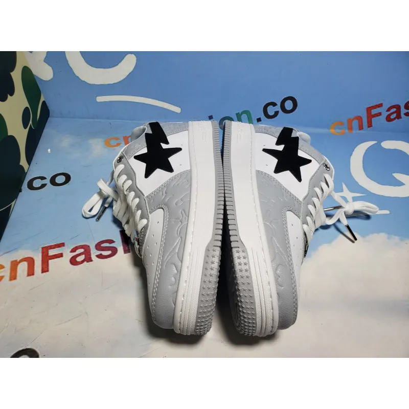 BMLin A Bathing Ape Bape Sta Low White Grey 1H70-191-002