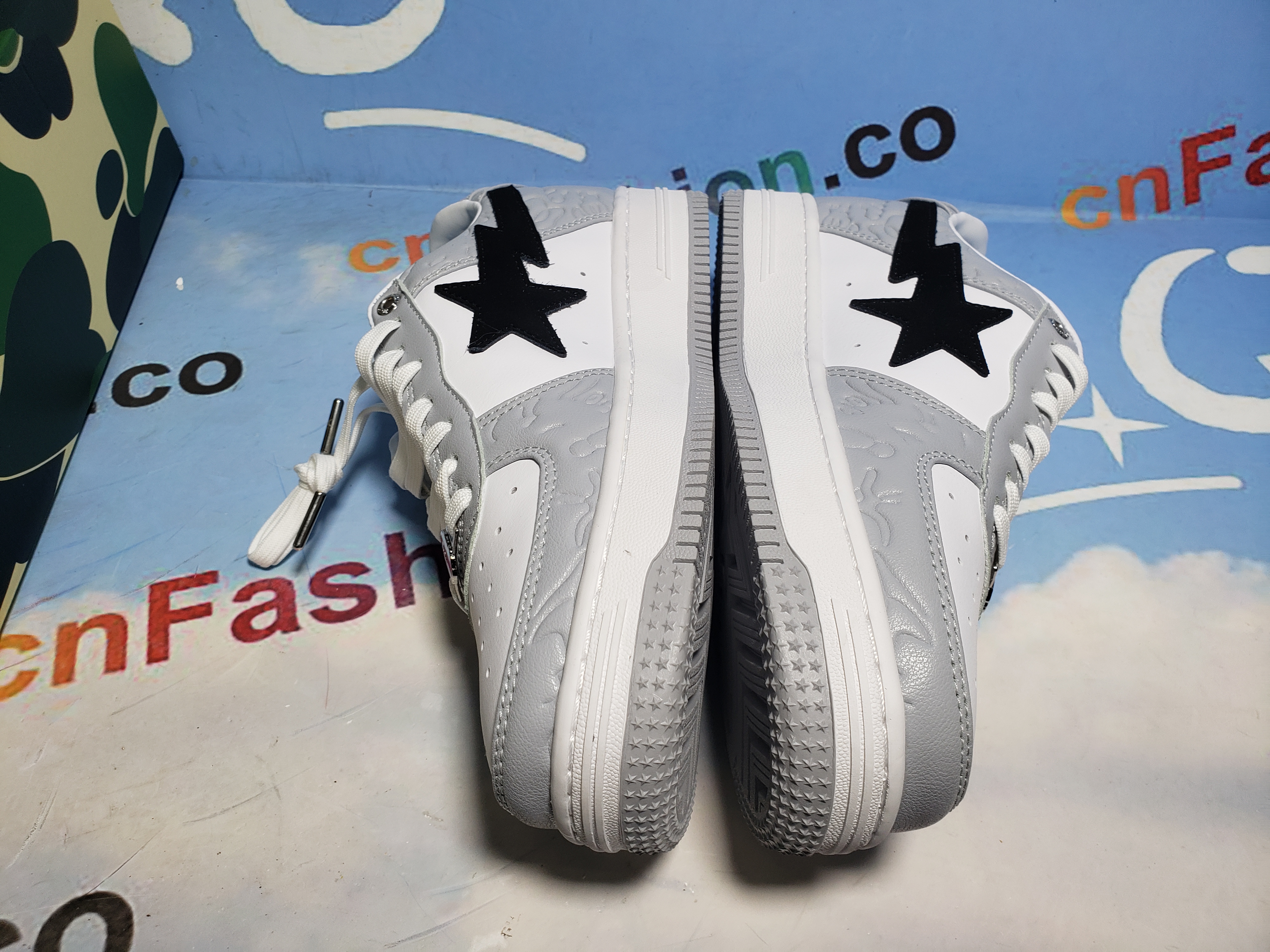 BMLin A Bathing Ape Bape Sta Low White Grey 1H70-191-002