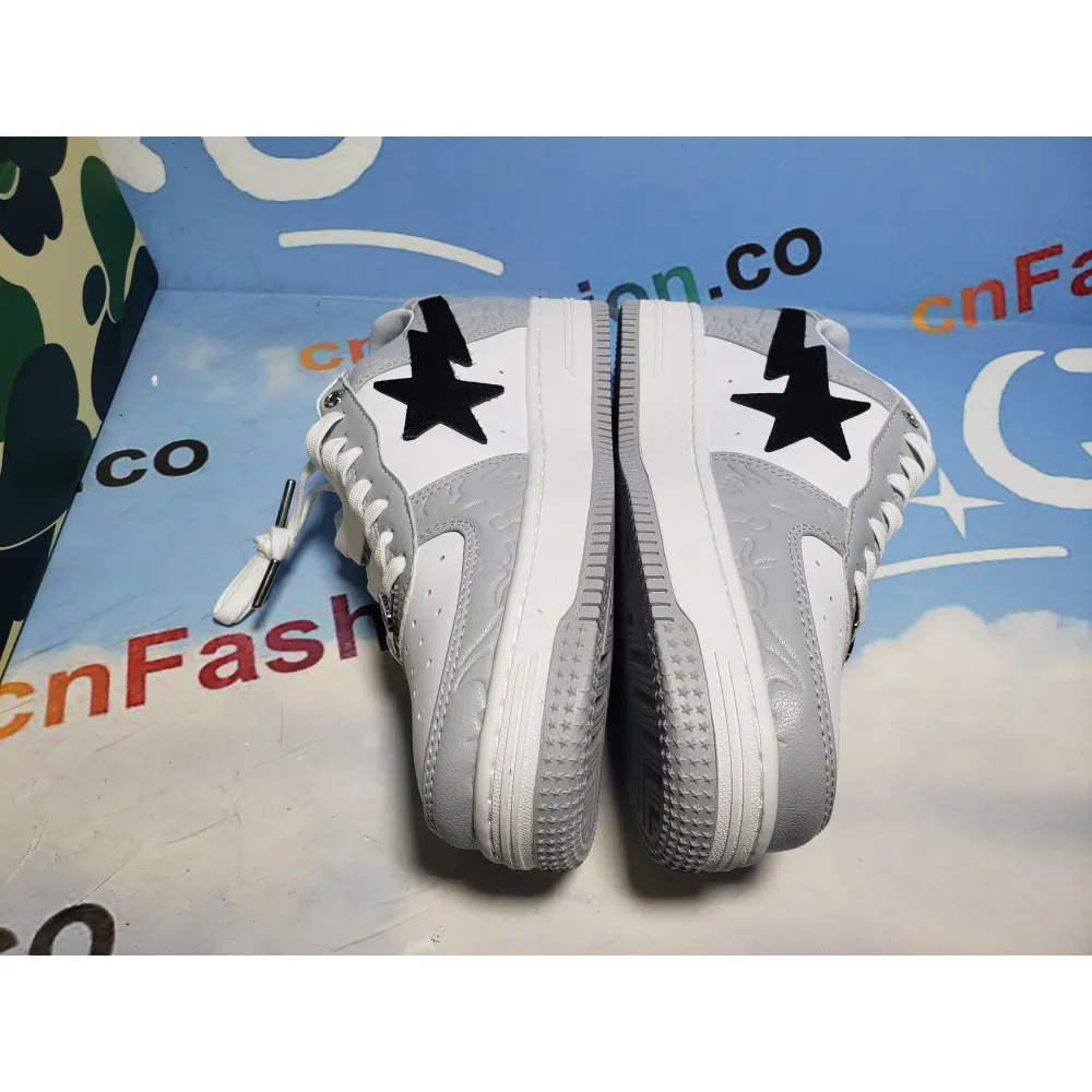 BMLin A Bathing Ape Bape Sta Low White Grey 1H70-191-002