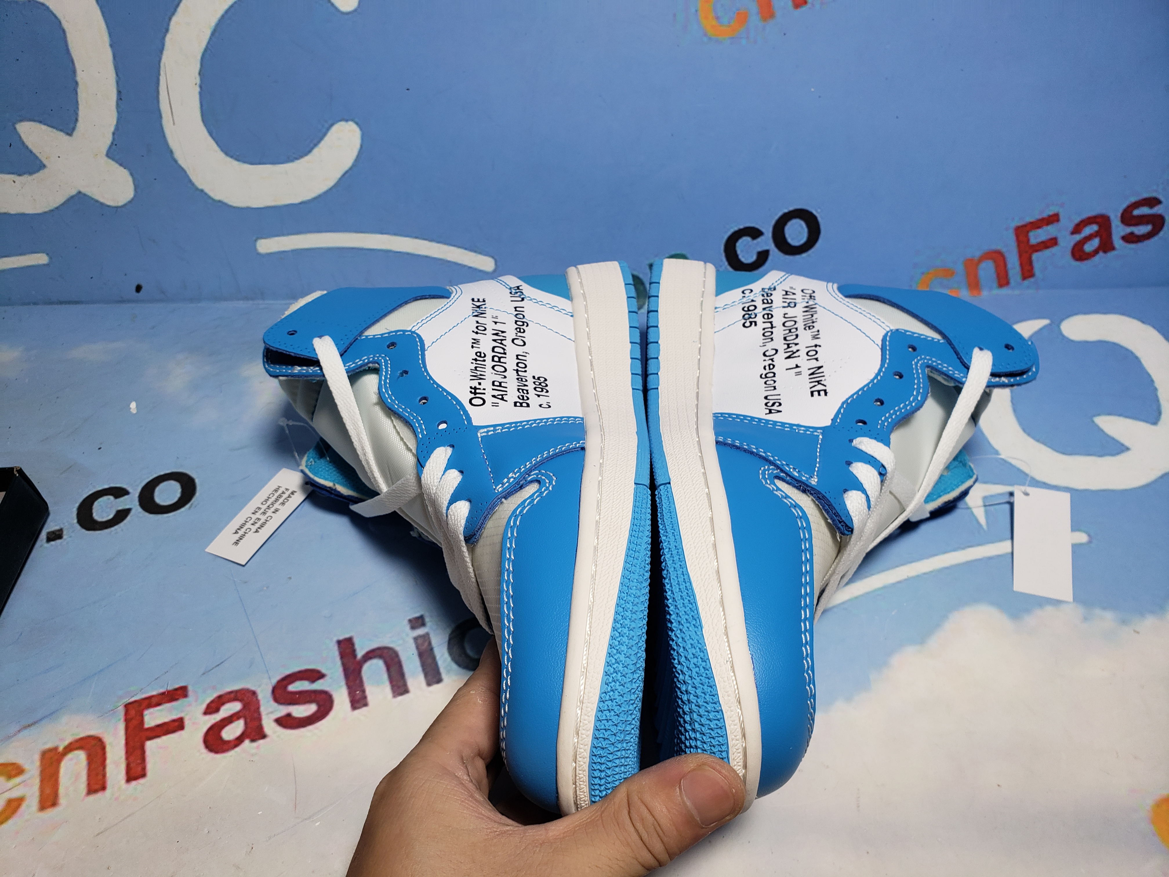 PKGoden Jordan 1 Retro High Off-White University Blue